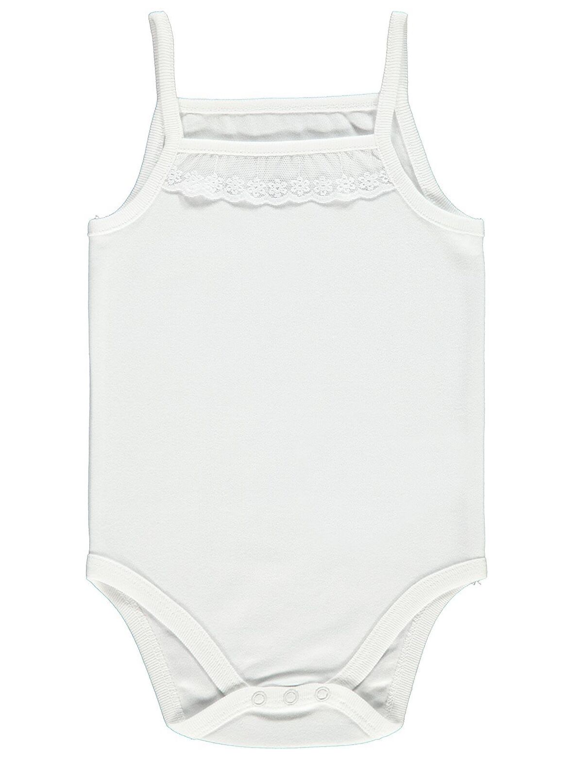 Civil Baby Kız Bebek Çıtçıtlı Badi 3-9 Ay Beyaz