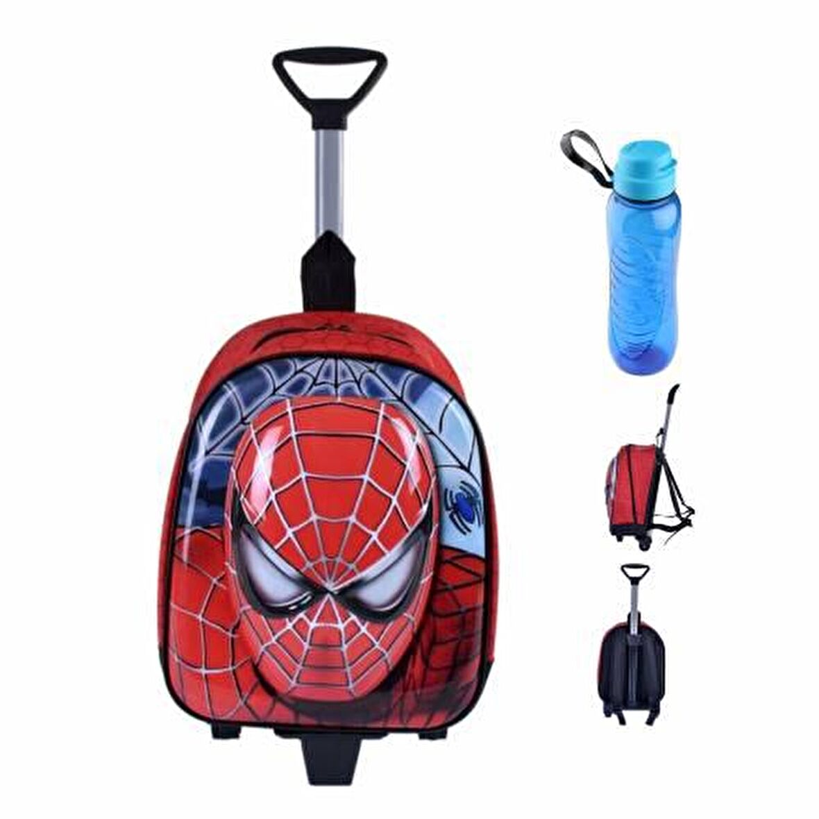 Çekçekli Örümcek Adam Baskılı Anaokulu Çantası - Kreş Çantası + Matara