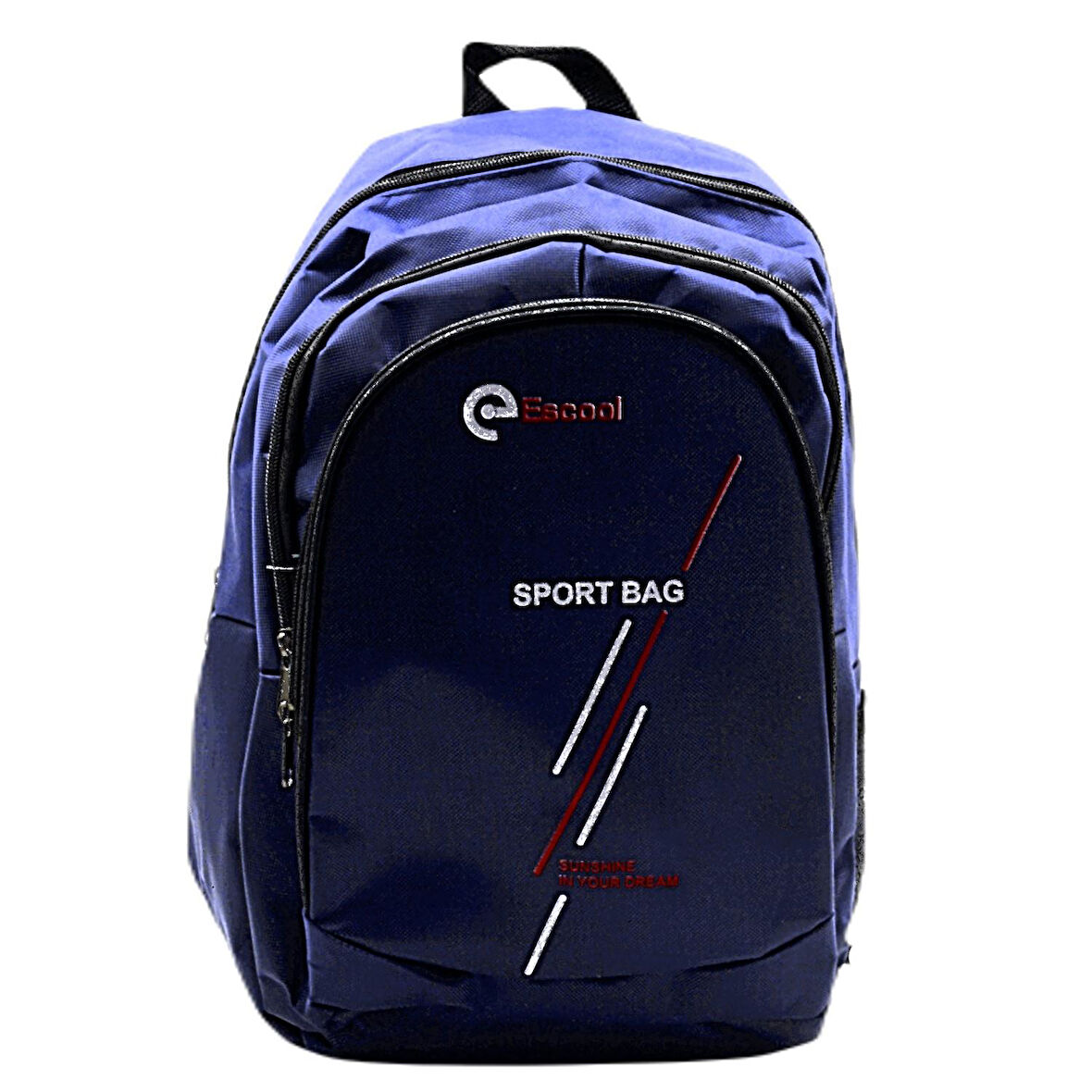 Gen-Of 3 Bölmeli Sport Bag Okul Sırt Çantası Çizgi Baskılı Lacivert KOD:702
