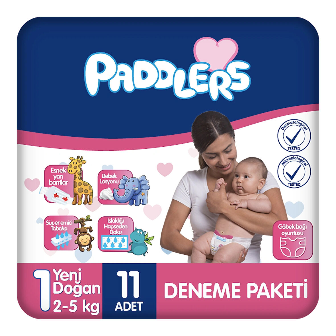 Paddlers Bebek Bezi 1 Numara Newborn 11 Adet (2-5 Kg) Deneme Paketi
