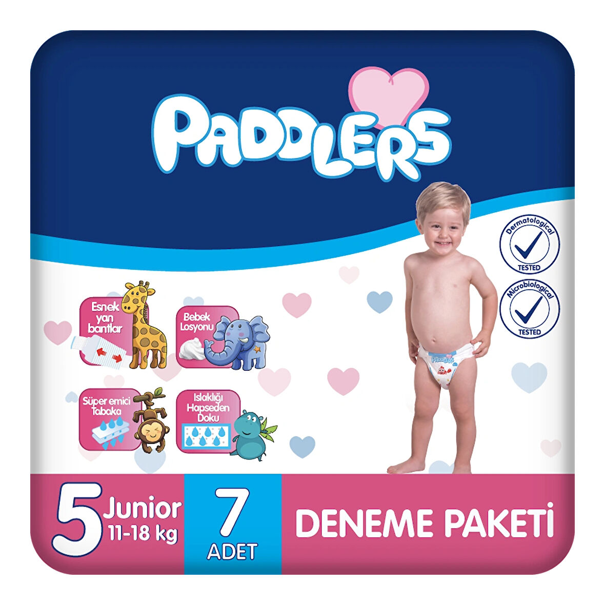Paddlers Bebek Bezi 5 Numara Junior 7 Adet (11-18 Kg) Deneme Paketi