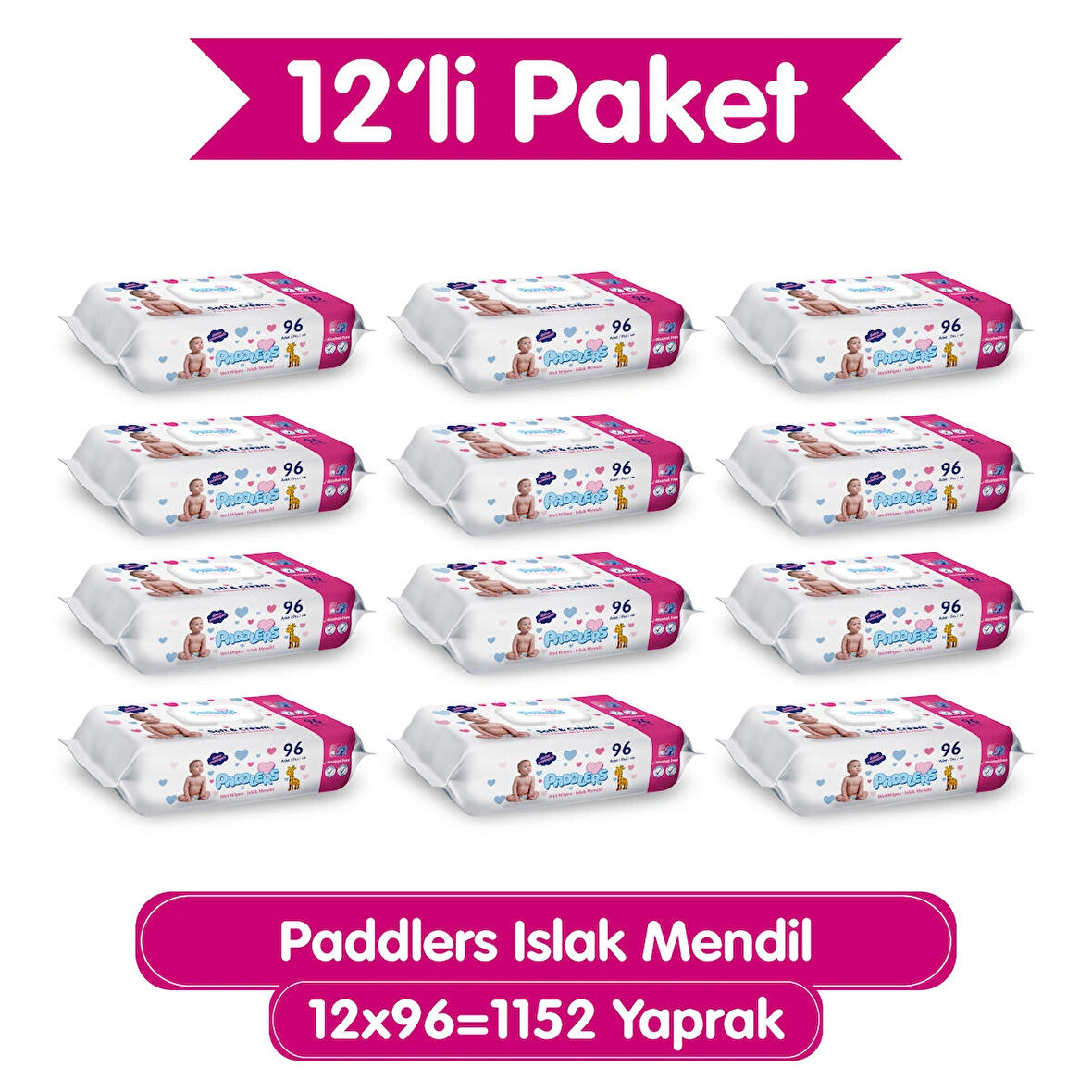 Paddlers Islak Mendil 96x12 li Koli (1152 Yaprak)