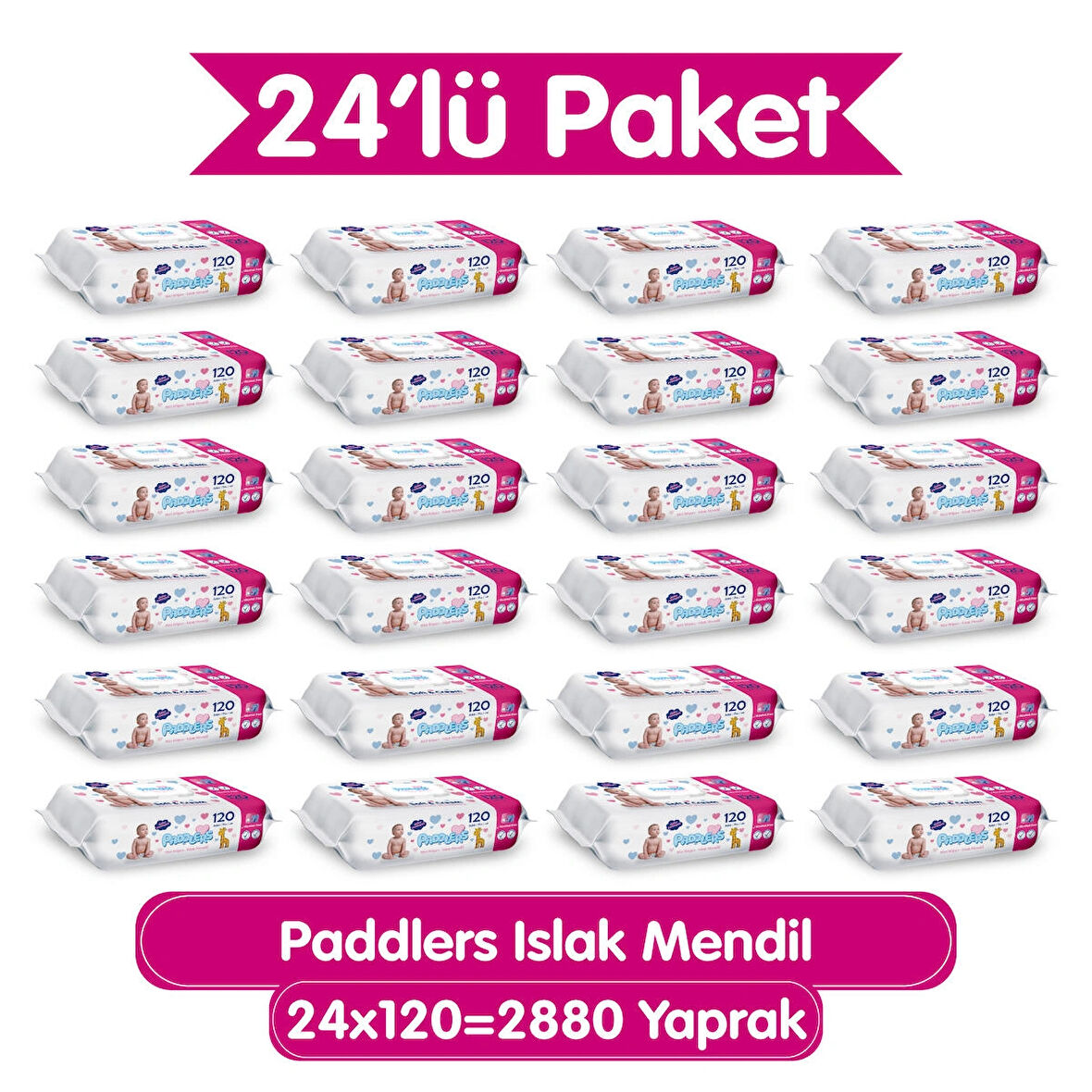 Paddlers Islak Mendil 24x120 li Koli (2880 Yaprak)