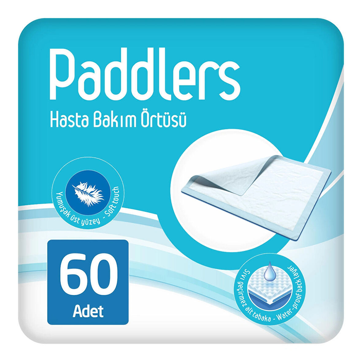 Paddlers 2x30 60 Adet Hasta Bakım Yatak Koruyucu Örtü (60X90 Boyutunda)