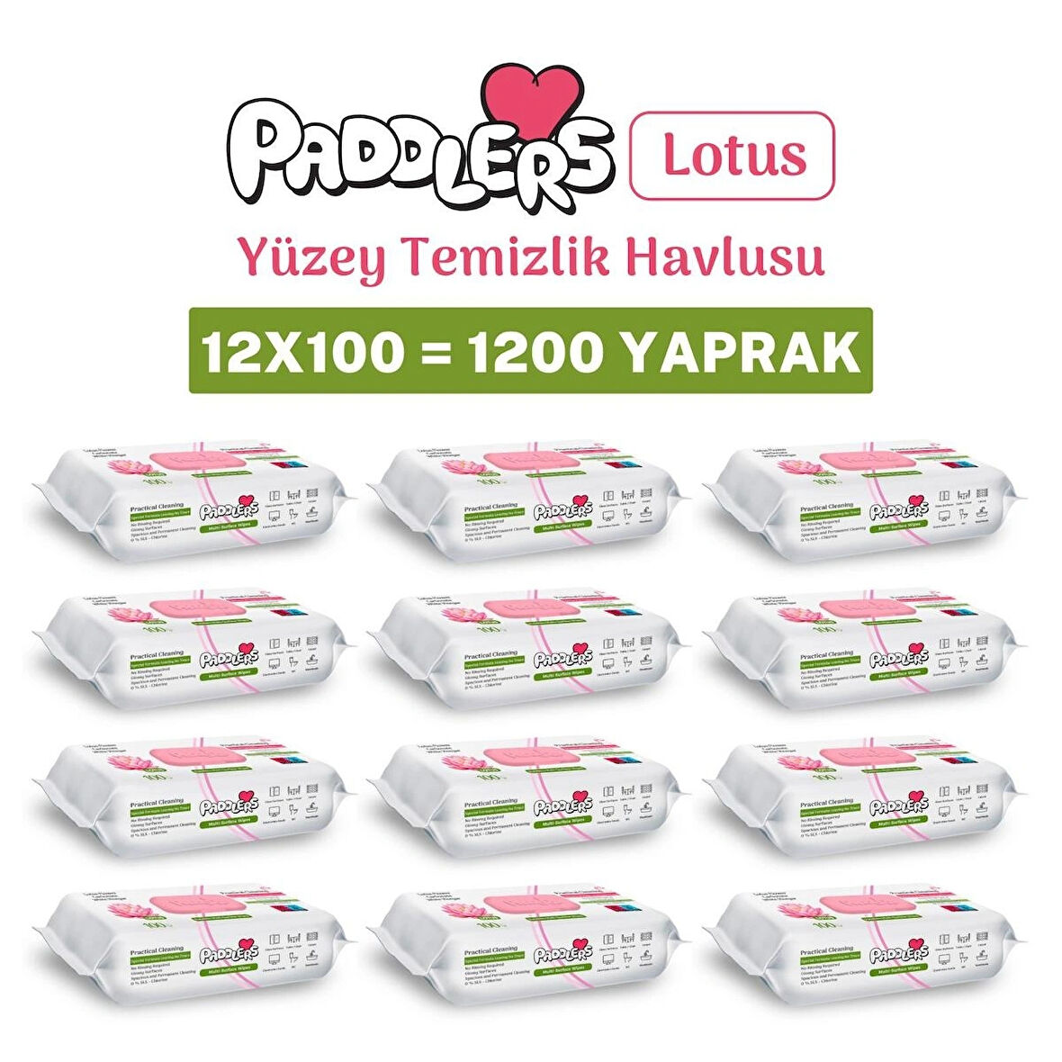 Easy Clean Lotus Çiçeği Yüzey Temizlik Havlusu 12x100 (1200 Yaprak)