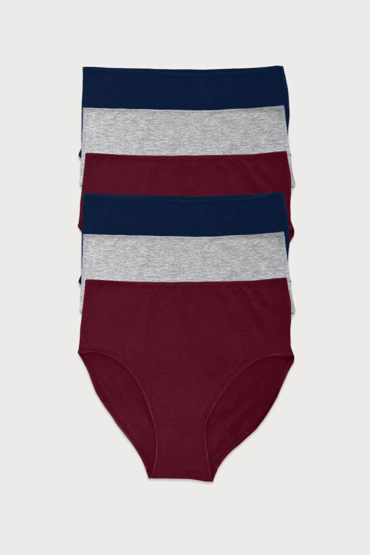 Kadın Siyah Beyaz Gri 6 Lı Paket Modal Yüksek Bel Slip Külot 1955