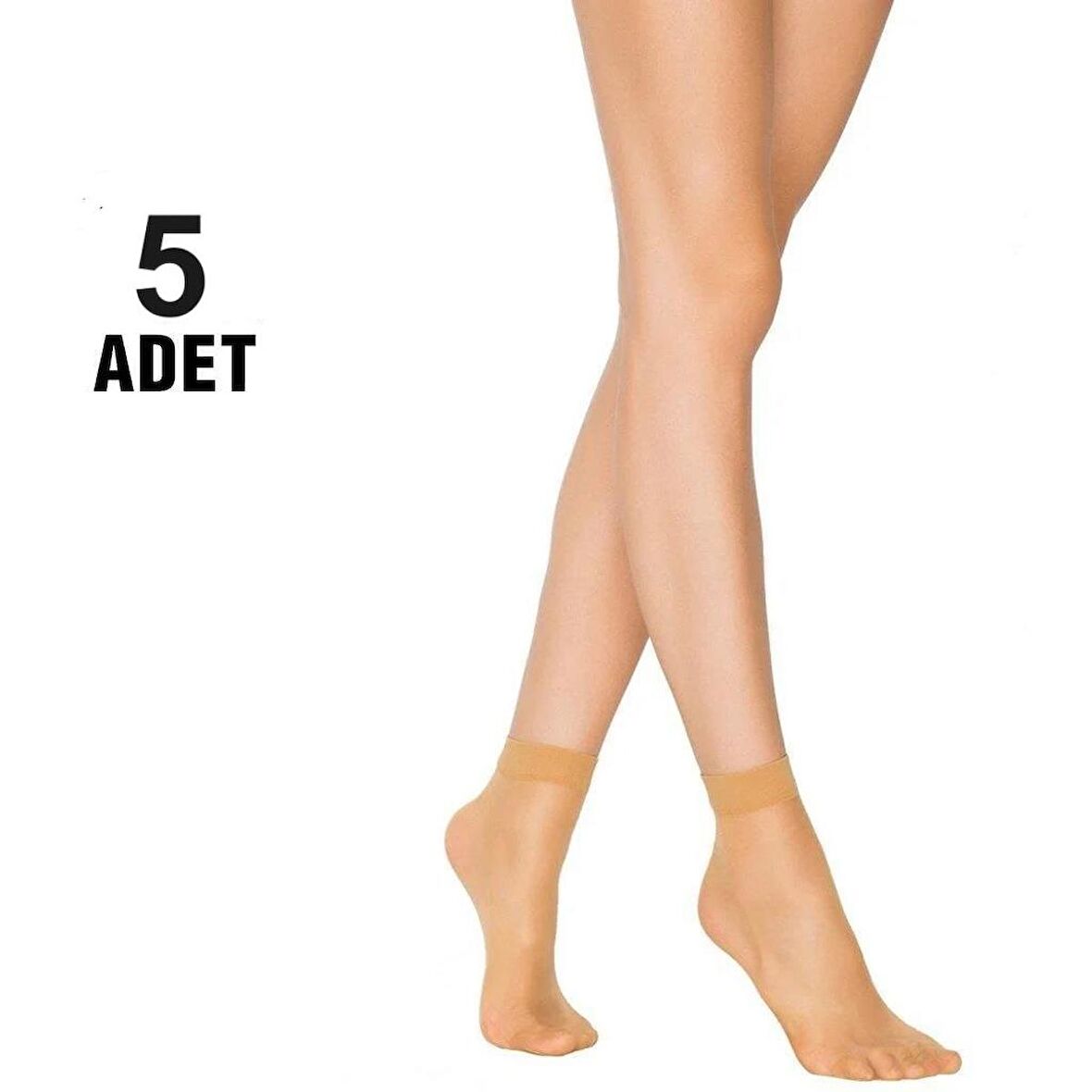 5 Adet  mat  ince 15 den soket çorap
