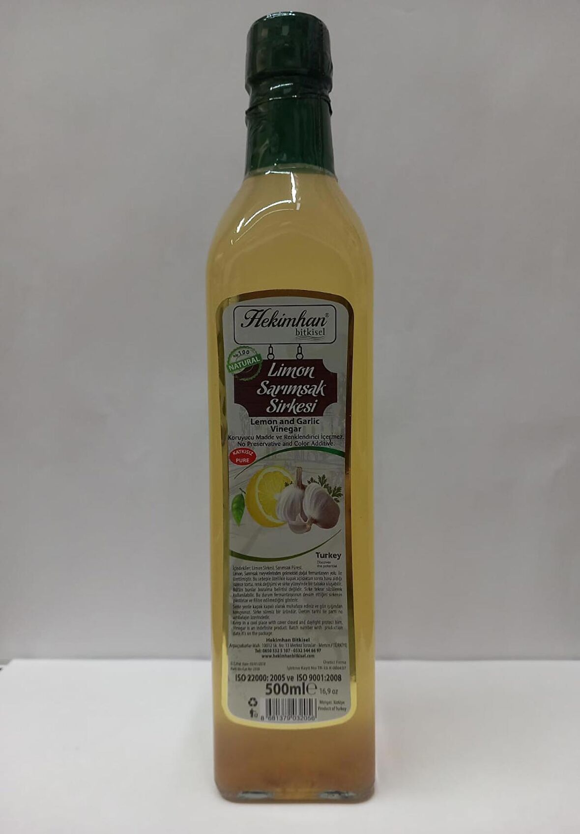 HEKİMHAN LİMON SARIMSAK SİRKESİ 500 ML