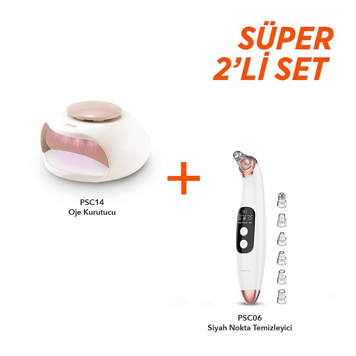 Polosmart PSC06 Siyah Nokta Temizleyici + PSC14 UV Led Işıklı Kalıcı Oje Kurutucu
