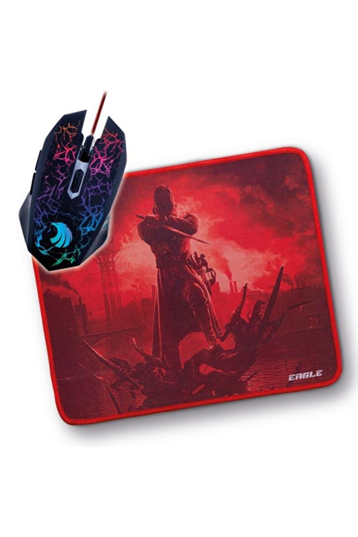 Polosmart PGM02 Gaming Mouse + Mouse Pad Kırmızı