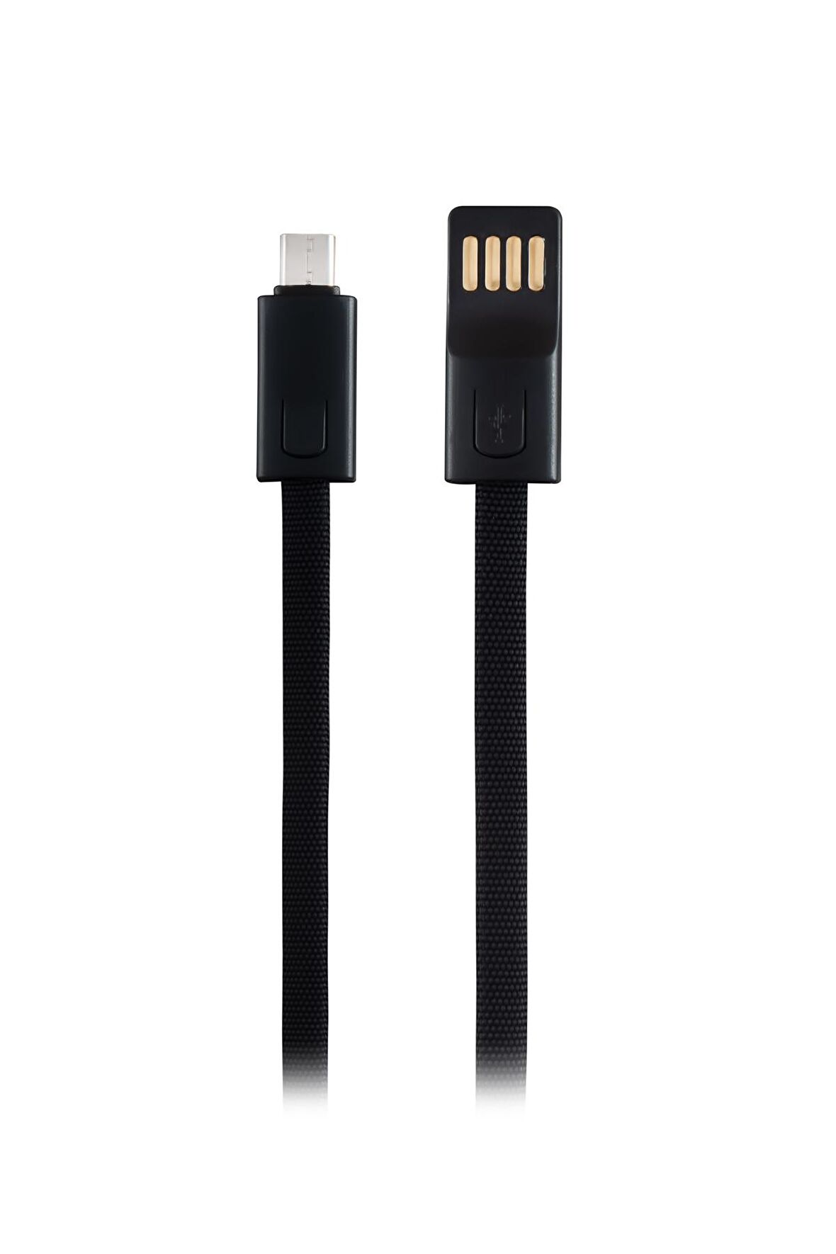 MF Product Jettpower 0047 Metal Başlıklı Örgülü 3A Micro Usb Hızlı Şarj Kablosu 20 cm Siyah