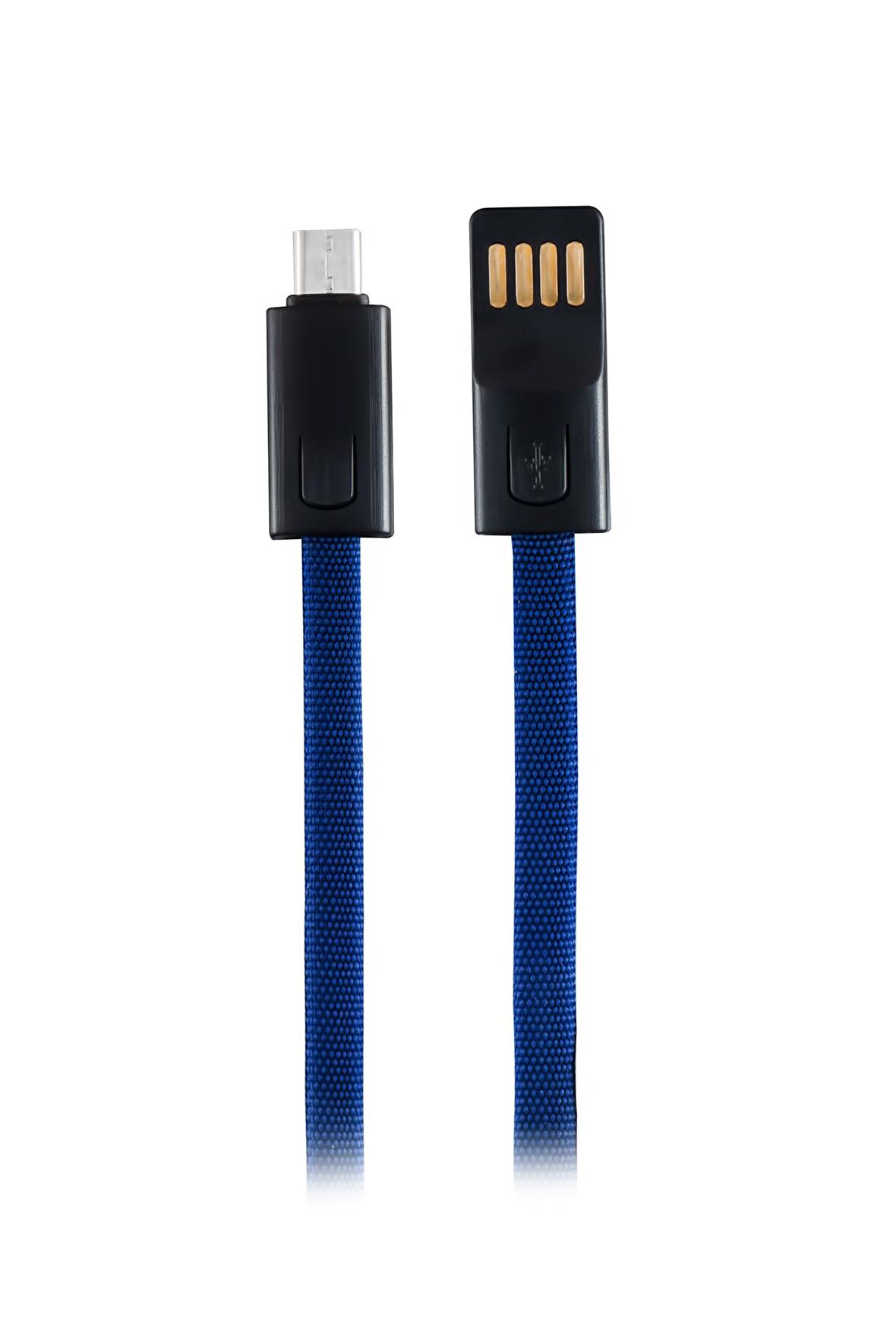 MF Product Jettpower 0047 Metal Başlıklı Örgülü 3A Micro Usb Hızlı Şarj Kablosu 20 cm Mavi