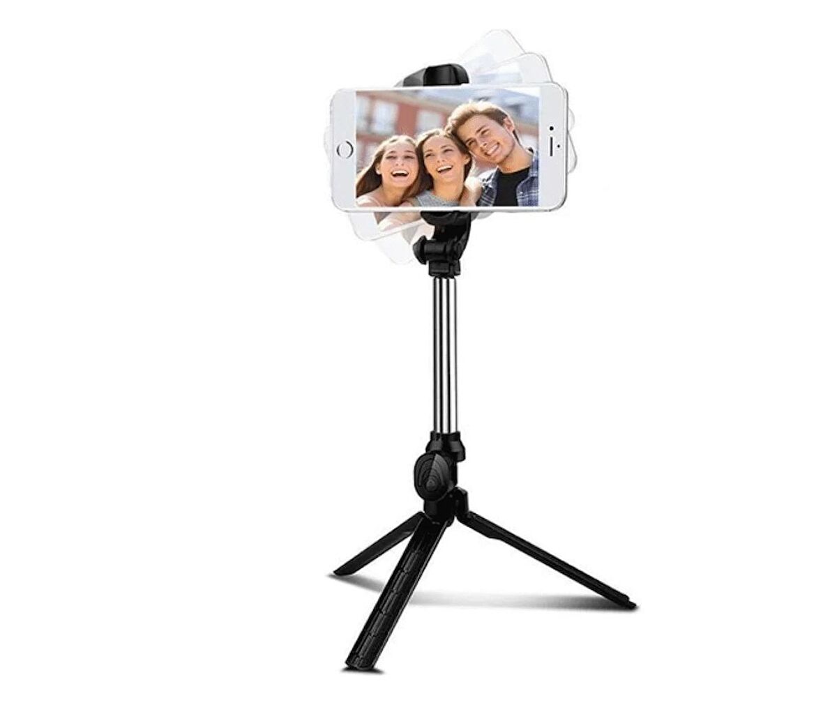 MF Product Fit N Joy 0506 Selfie Çubuğu Tripod Bluetooth Uzaktan Kumandalı Telefon Tutucu