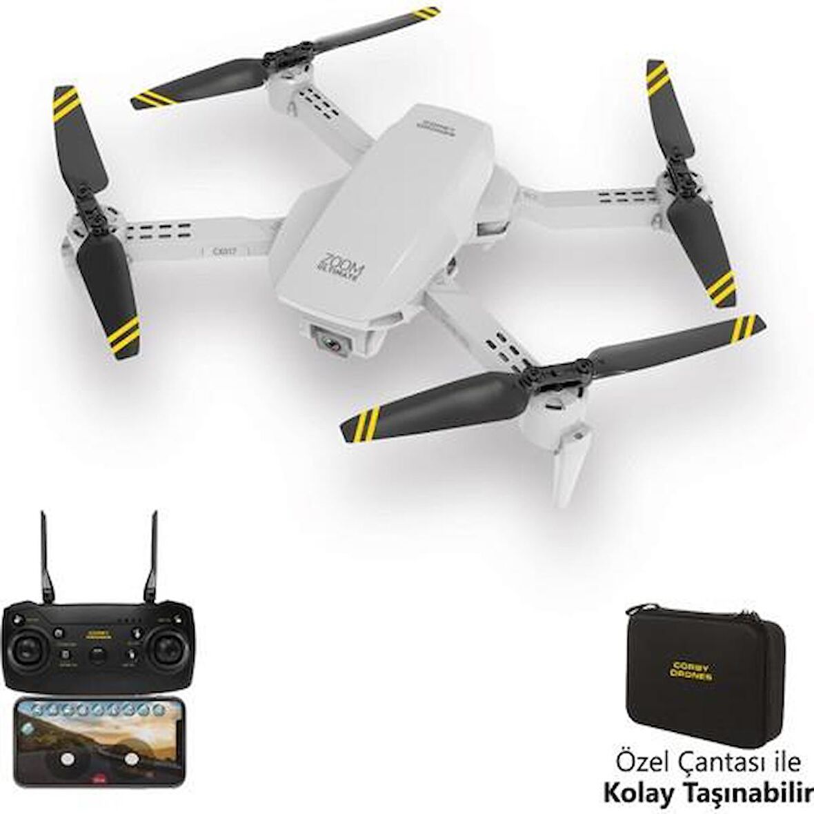 Corby Zoom Ultimate Cx017 Wifi Kameralı Katlanabilir Smart Drone TEŞHİR