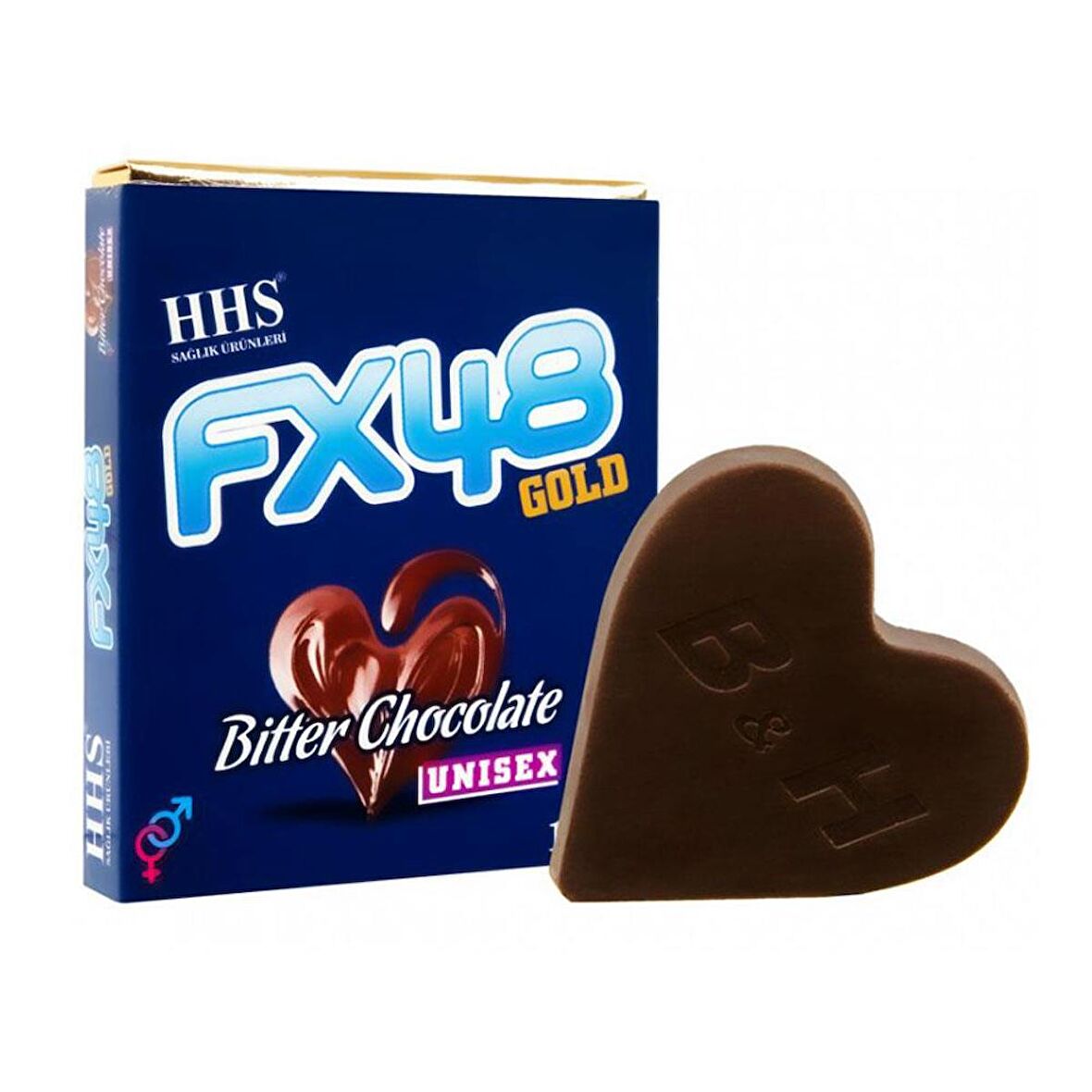 HHS FX48 Gold Bitter Chocolate Unisex FX48 Bay Bayan Çikolata 18GR 