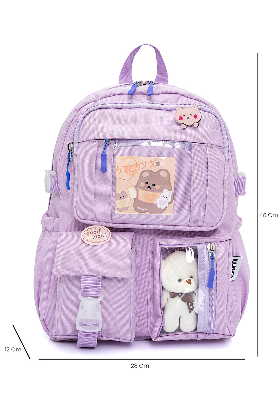 Wia Kawaii Kore Tarzı Ayıcıklı İlkokul ve Beslenme Çantası