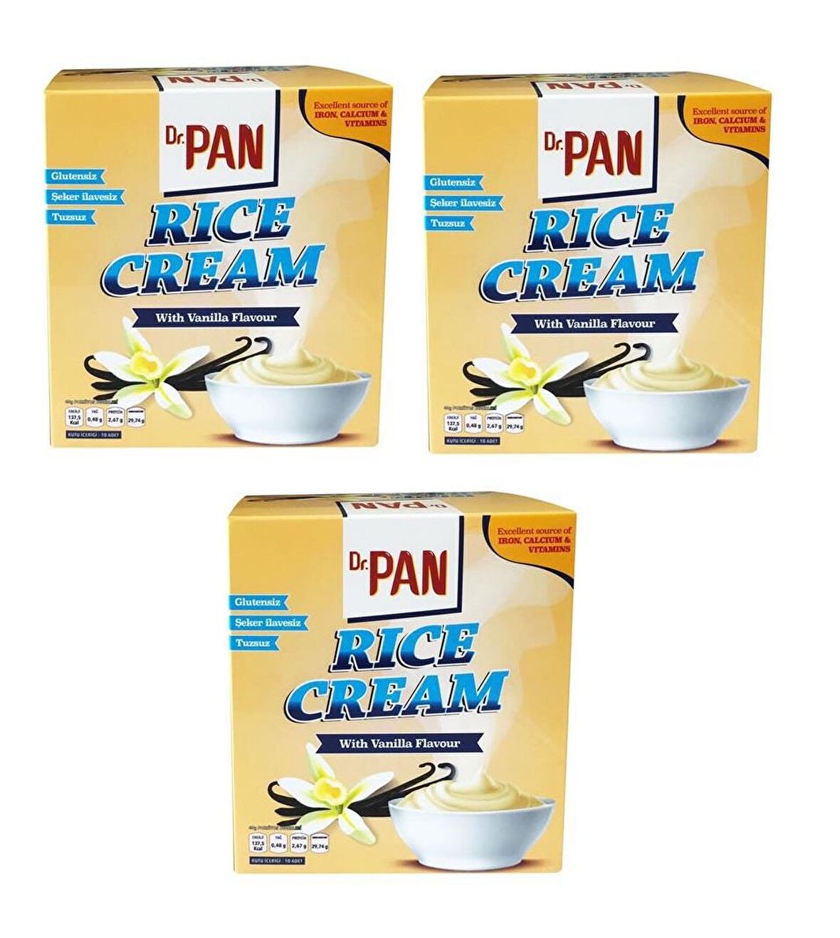 Dr Pan Rice Cream Vanilyalı 400 gr 3 Adet