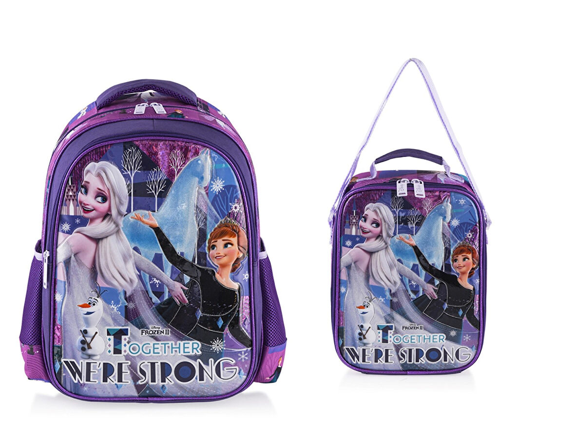 Frozen İlkokul Çantası Salto Together We Are Strong Çanta ve Beslenme Çantası
