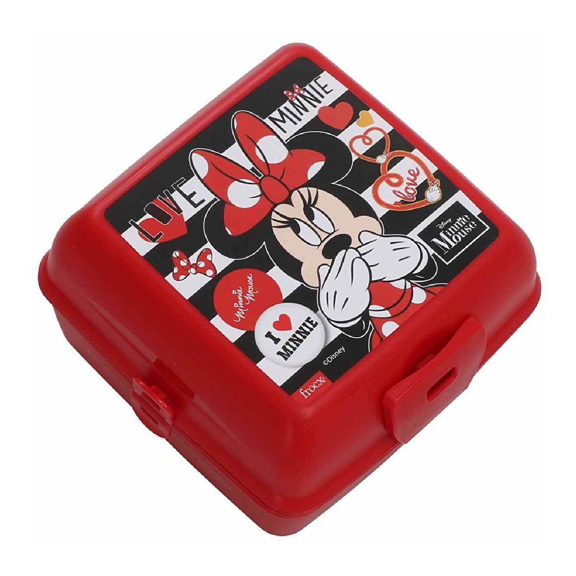 Minnie Mouse 4 Bölmeli Plastik Beslenme Kutusu Kırmızı (OTTO-42556)