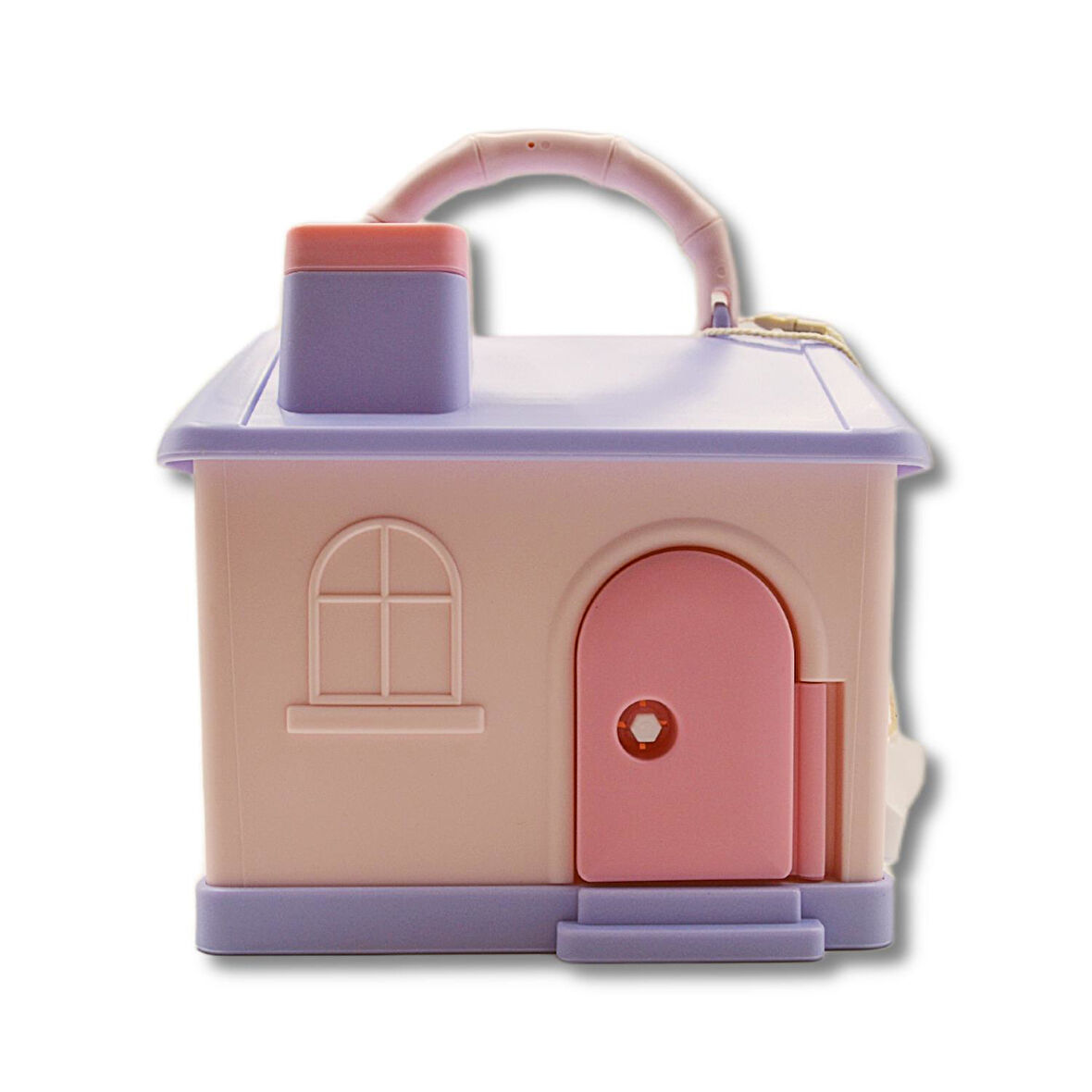 Linea Kilitli Plastik Ev Şekilli Kumbara (3438) Lila-Pembe