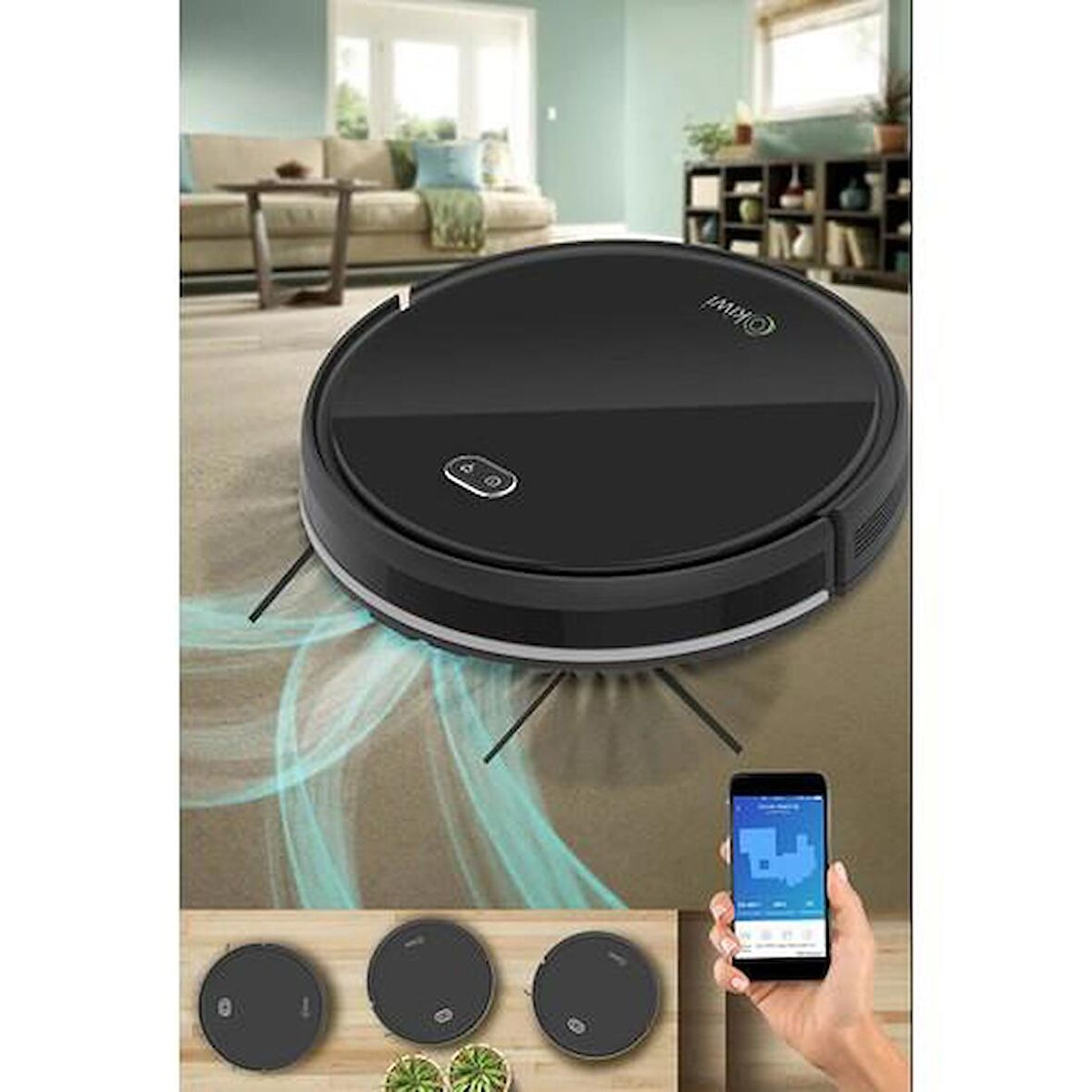 Kiwi Akıllı Robot Süpürge Islak Kuru Robot Vacuum Mop Kvc-4090 Kvc- 4090