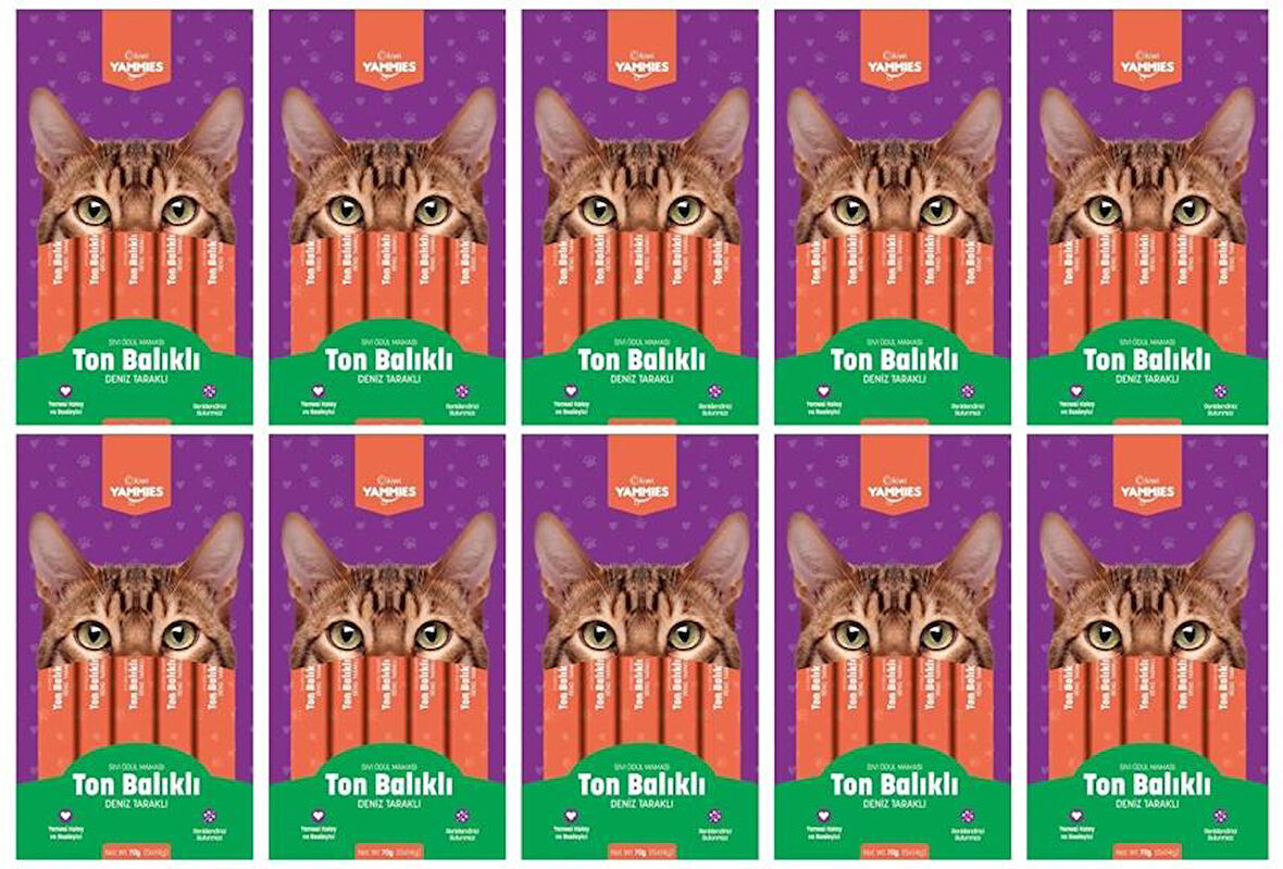 Kiwi  Yammies Ton Balıklı Deniz Taraklı Sıvı Kedi Ödül Maması*10 Paket