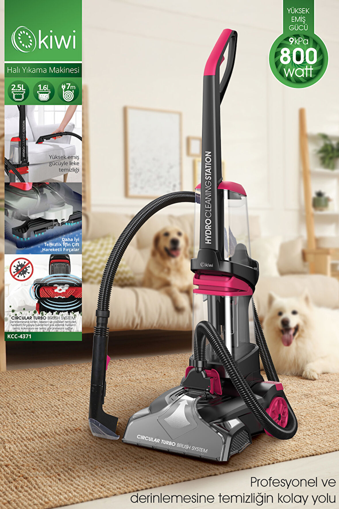 KIWI KCC-4371 KOLTUK VE HALI YIKAMA MK PEMBE