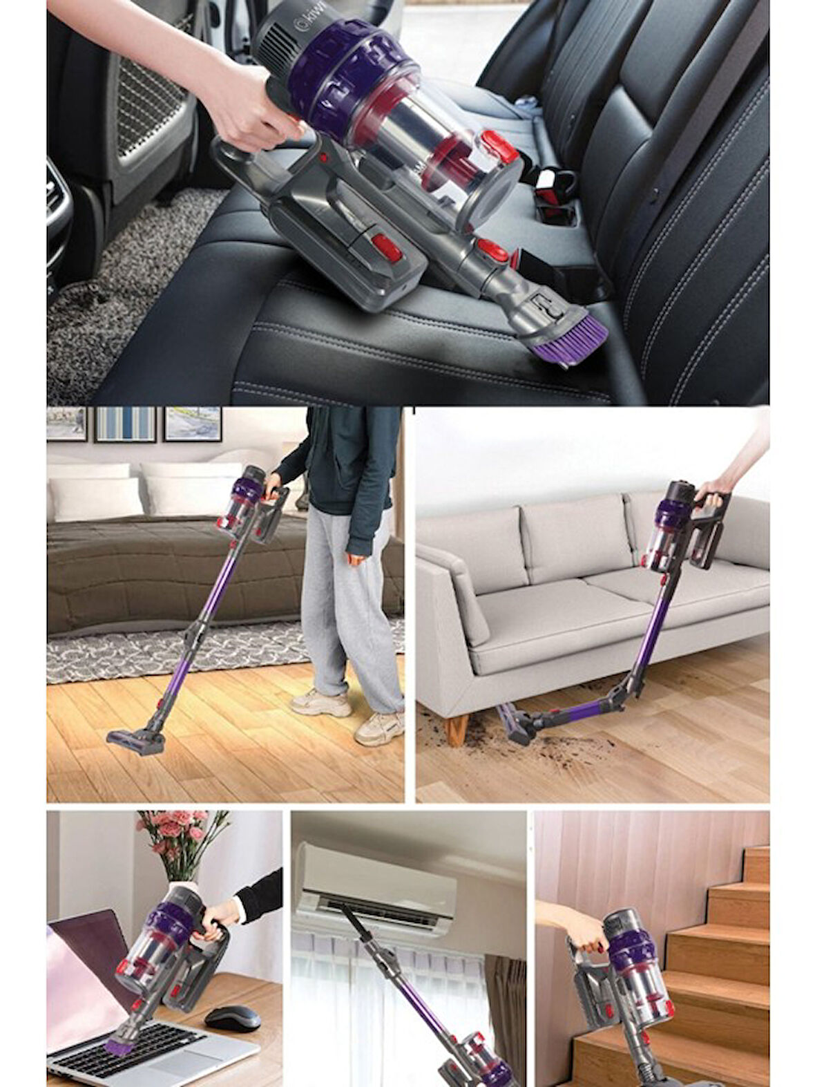 Kiwi KVC-4040BLF Katlanabilir Şarjlı Bldc Motor Dik Süpürge