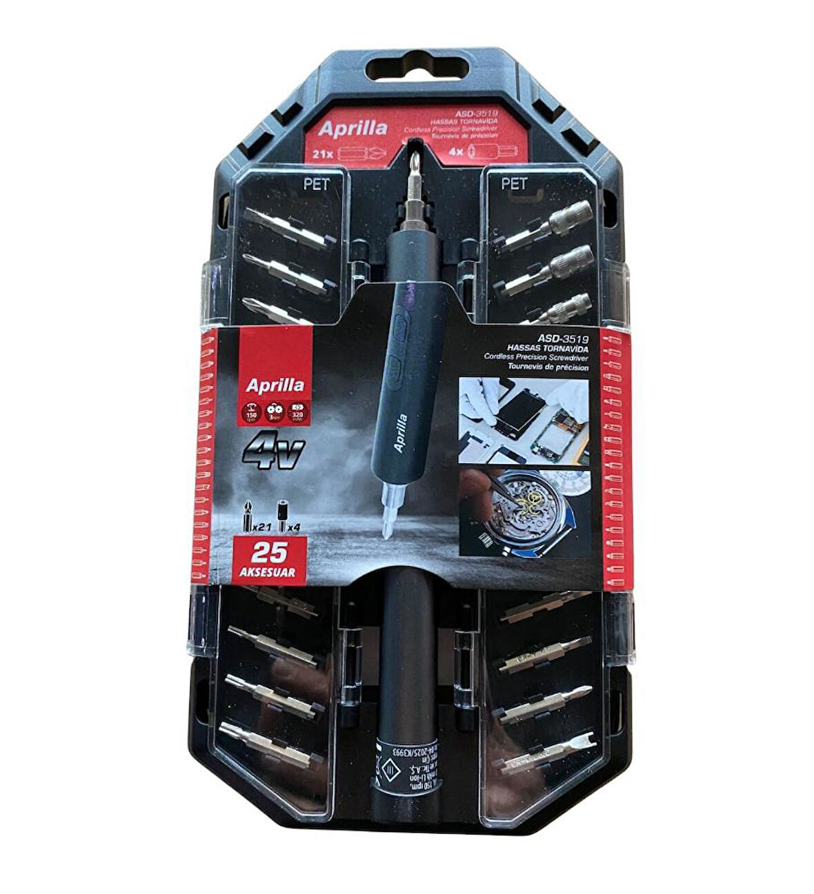 ASD-3519 Şarjlı Hassas Tornavida 25 Parça