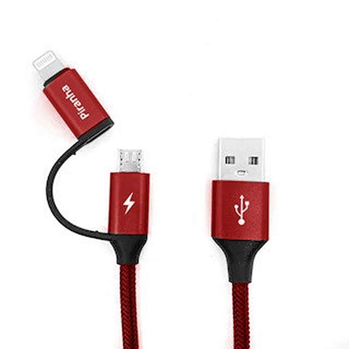 Piranha 2in1 Mikro Usb + Lightning Dual Usb Kablo