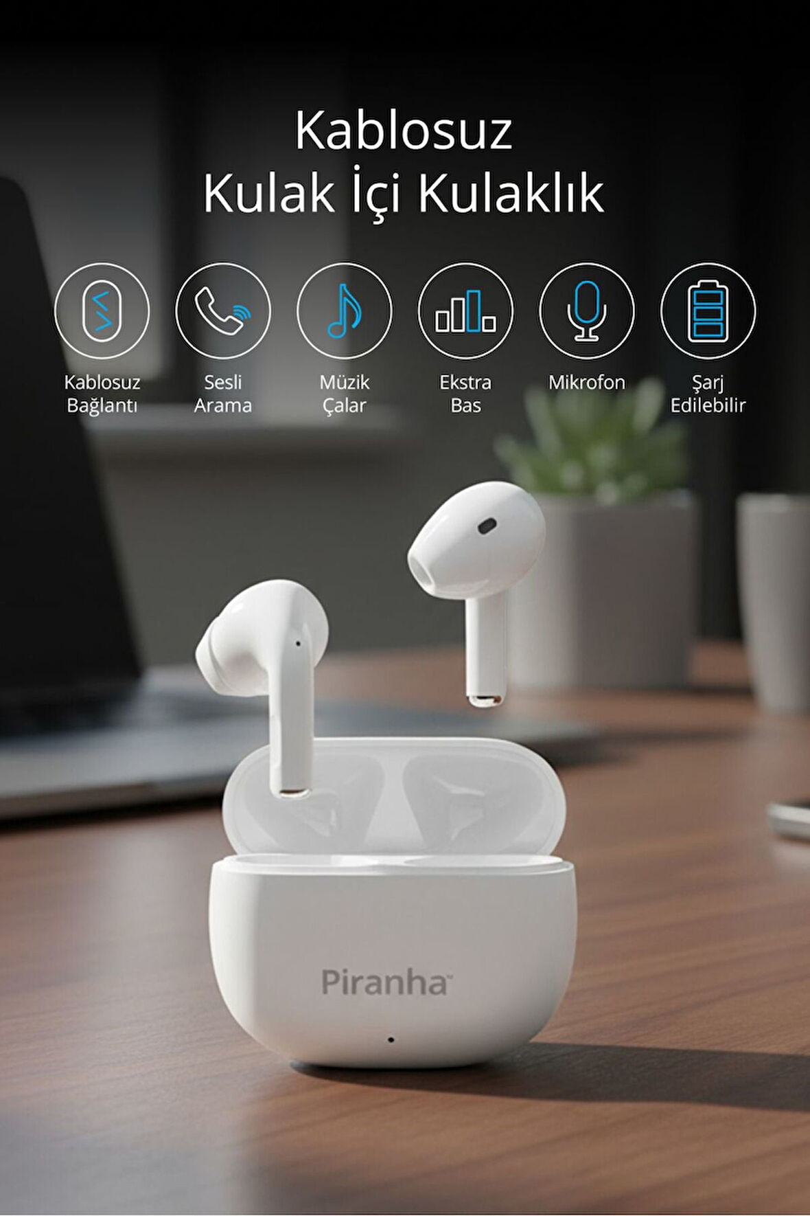 9970 Kablosuz TWS Kulak Içi Kulaklık / Mikrofon / Şarjlı / Bluetooth / Android - iOS Uyumlu