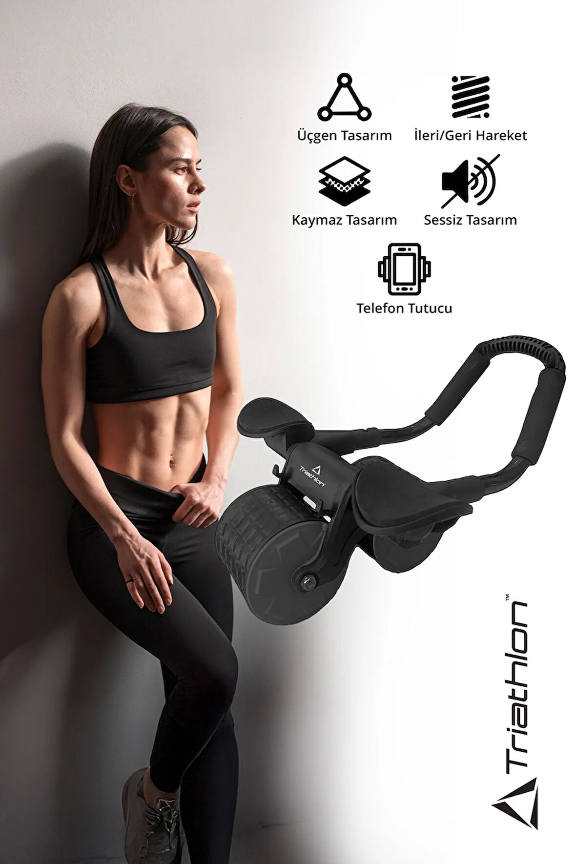 T-226 Ab Roller Wheel / Karın Kası Egzersiz Tekerleği / Telefon Tutucu /