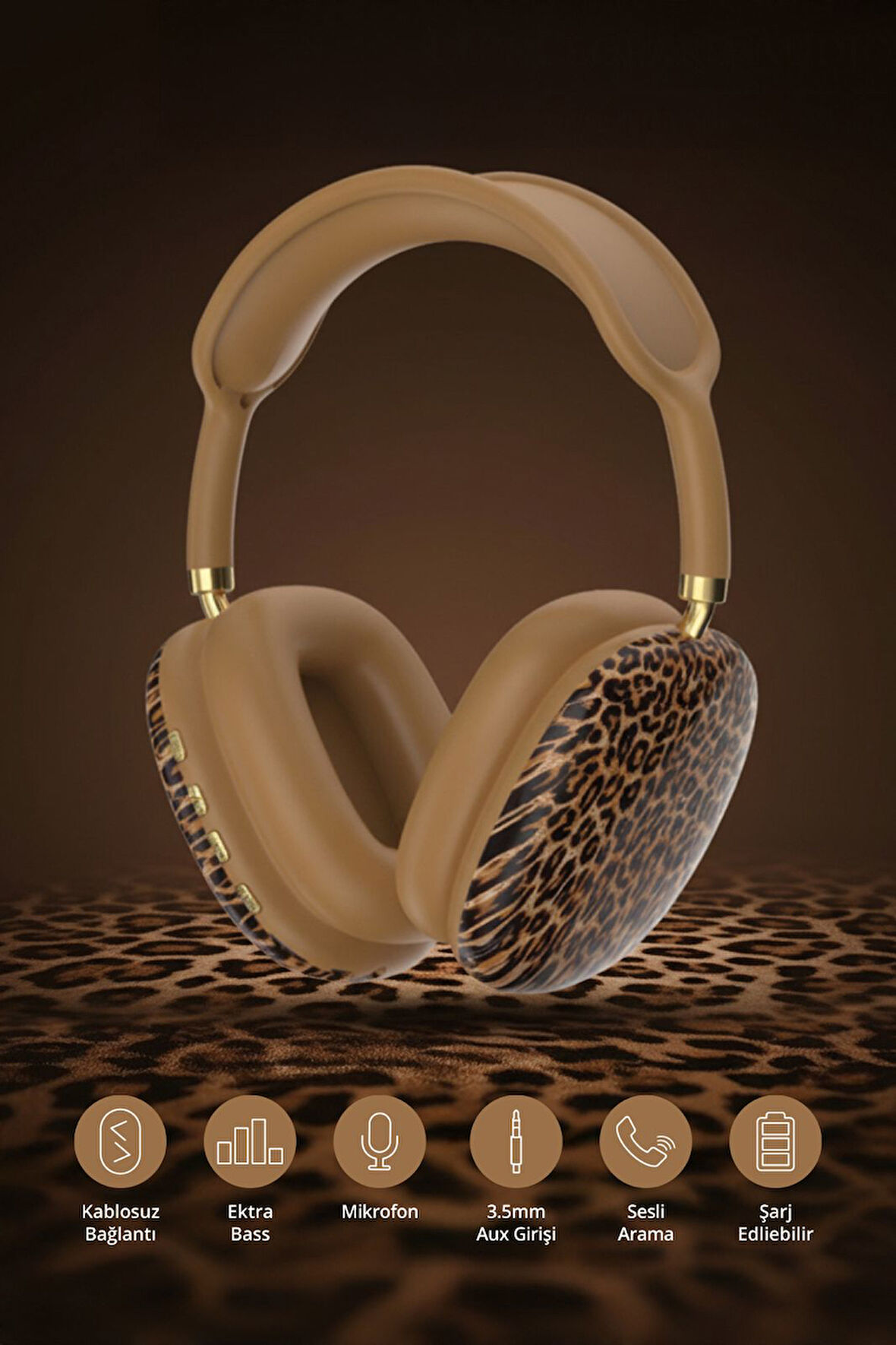 2219 Kablosuz Bluetooth Kulak Üstü Kulaklık / Ayarlanabilir Kafa Bandı / Mikrofon / 3.5mm AUX