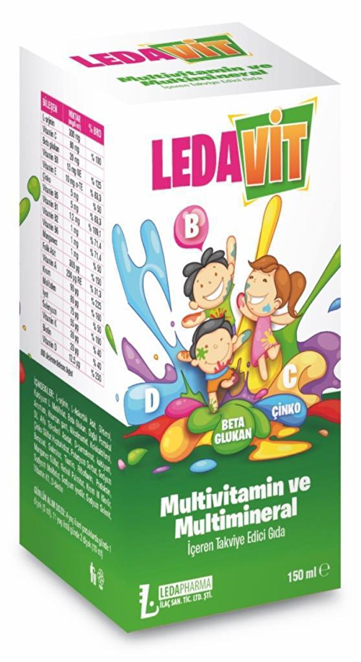 LedaPharma Ledavit Multivitamin Ve Multimineral Şurup 150 Ml