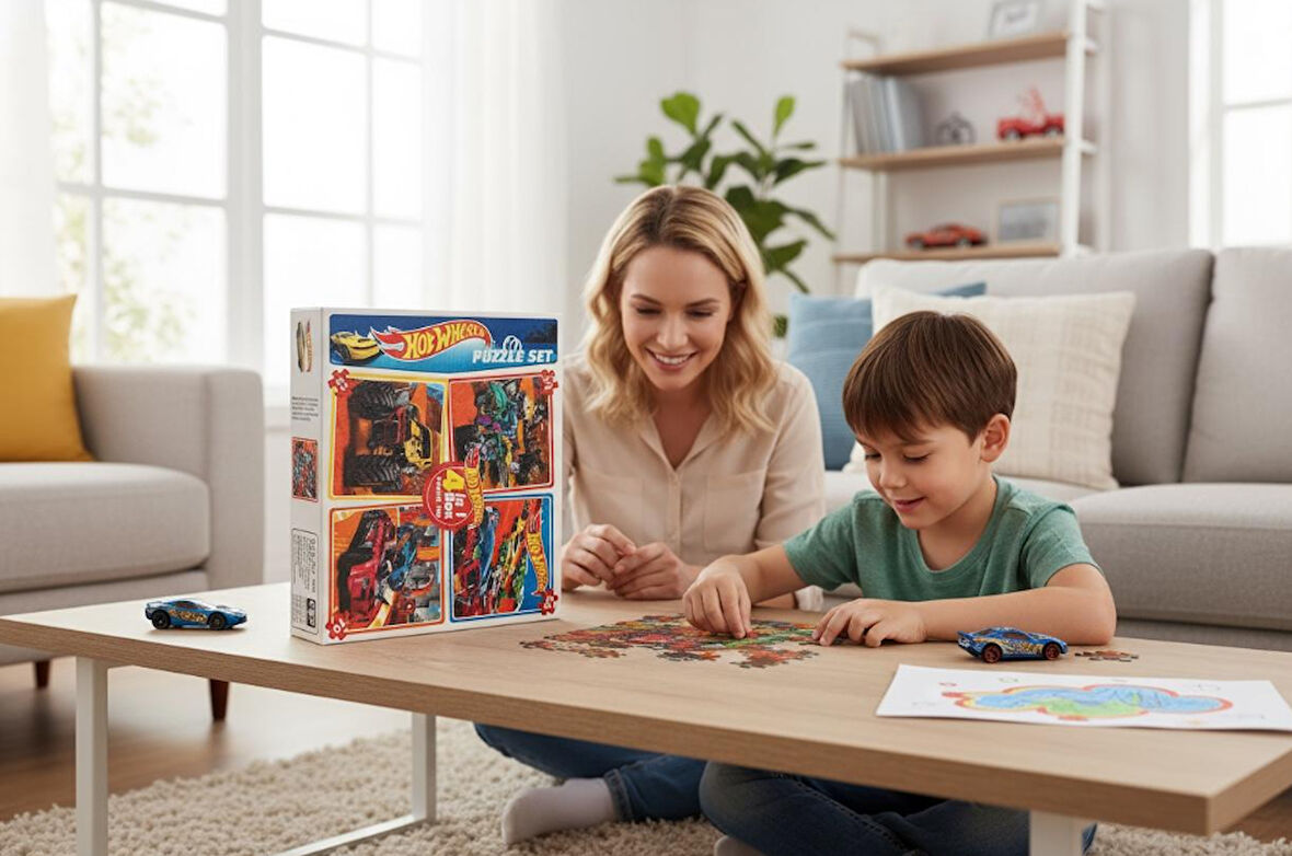Hot Wheels 4 lü Puzzle Set - 24, 35, 54 ve 70 Parça