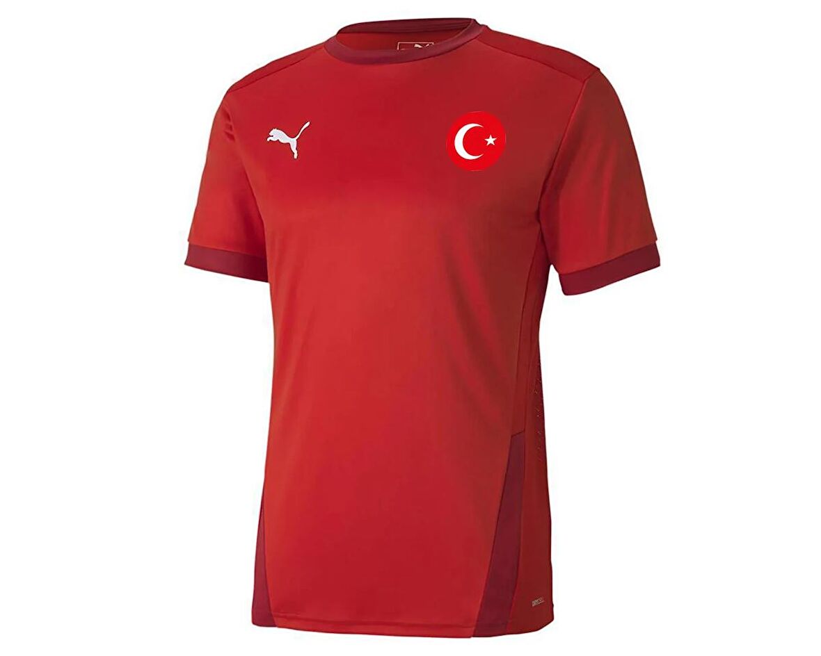 Puma Euro 2024 Türkiye Milli Antrenman Taraftar T-shirt Spor Forma TUR-70417101 Kırmızı