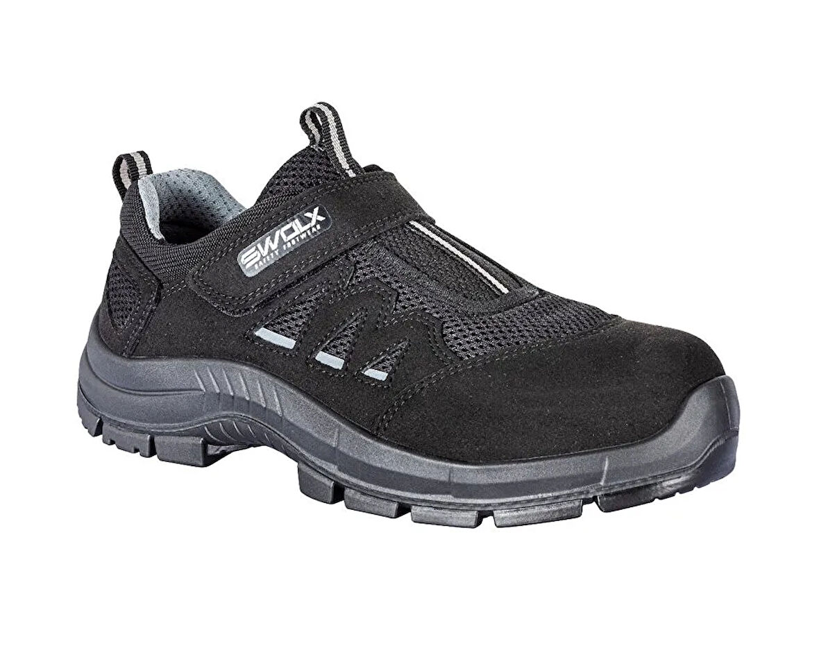 Swolx Microfiber Tekstil-S1 Unisex İş Güvenliği Ayakkabısı TRIGON-X-110 Siyah