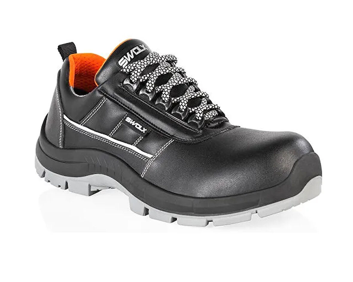 Swolx Kevlar Ara Taban %100 Cilt Deri Unisex İş Güvenliği Ayakkabısı CLAS-X50-S3 Siyah