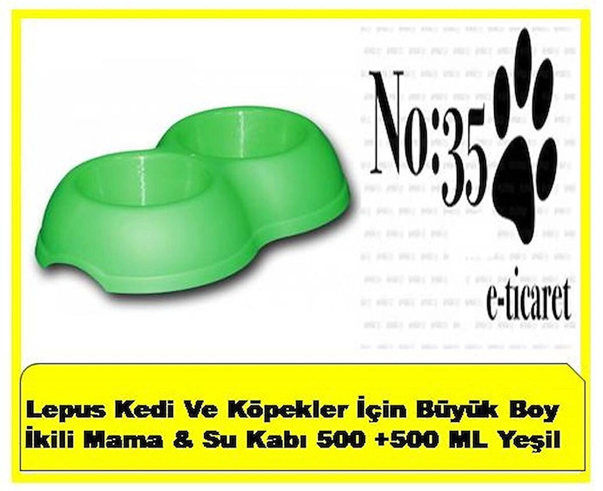 Lepus Kedi Ve Köpek Mama & Su Kabı 2 X 500 ML YEŞİL