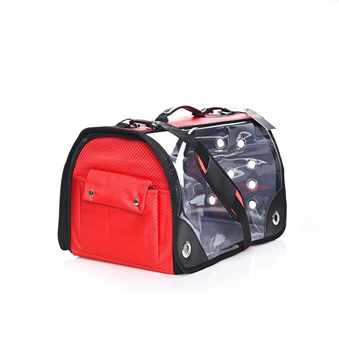 Lepus Şeffaf Fly Bag Çanta Kırmızı (Large) EN28cm-YÜK.28cm-BOY45cm