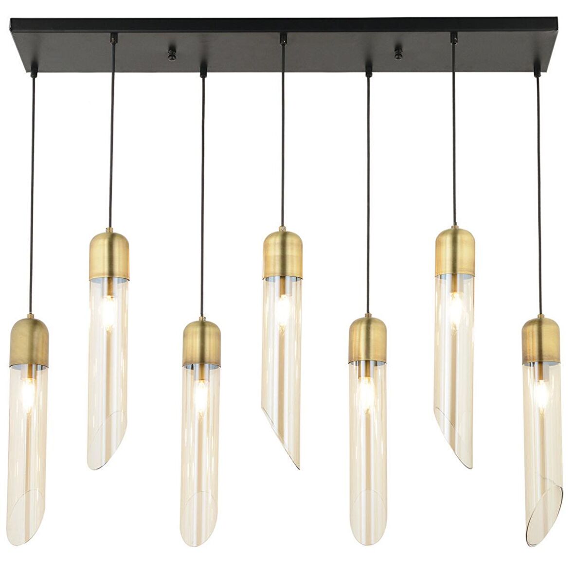 Lampaluce Tube Modern Tasarım Sıralı Avize 7'li Sarı