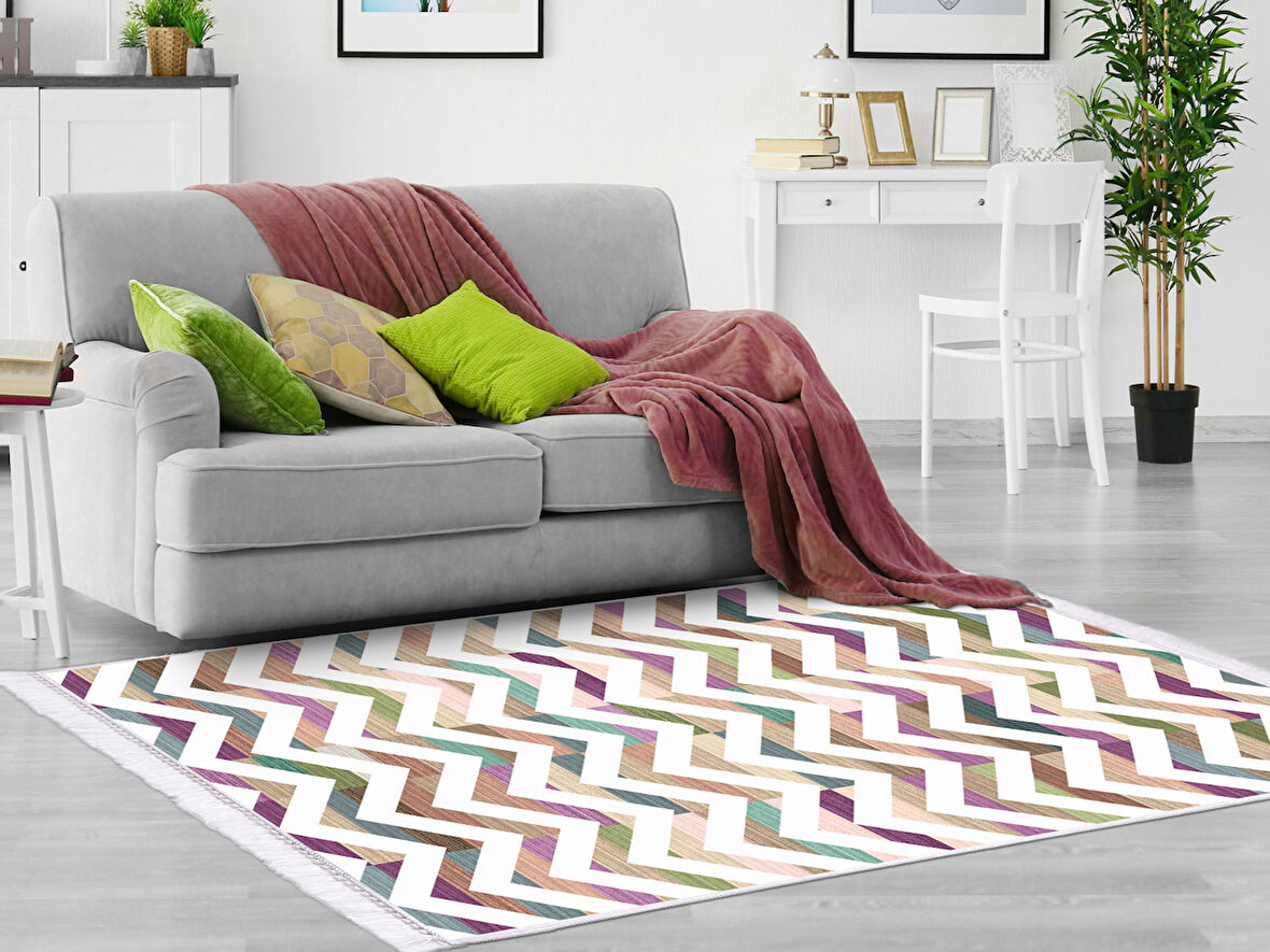 Dekoreko İpek Halı Dijital Saçaklı 2041 Desen 1