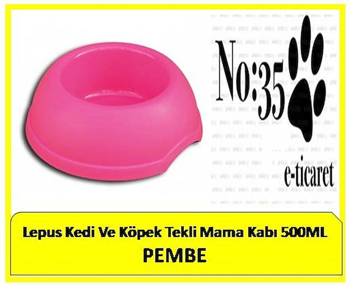 Lepus Kedi Ve Köpek Mama & Su Kabı 500 ML PEMBE