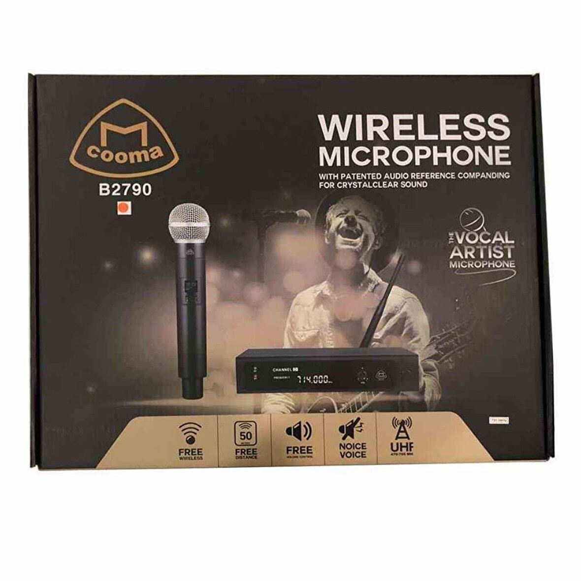 MİKROFON KABLOSUZ 1 EL UHF COOMA B-2790