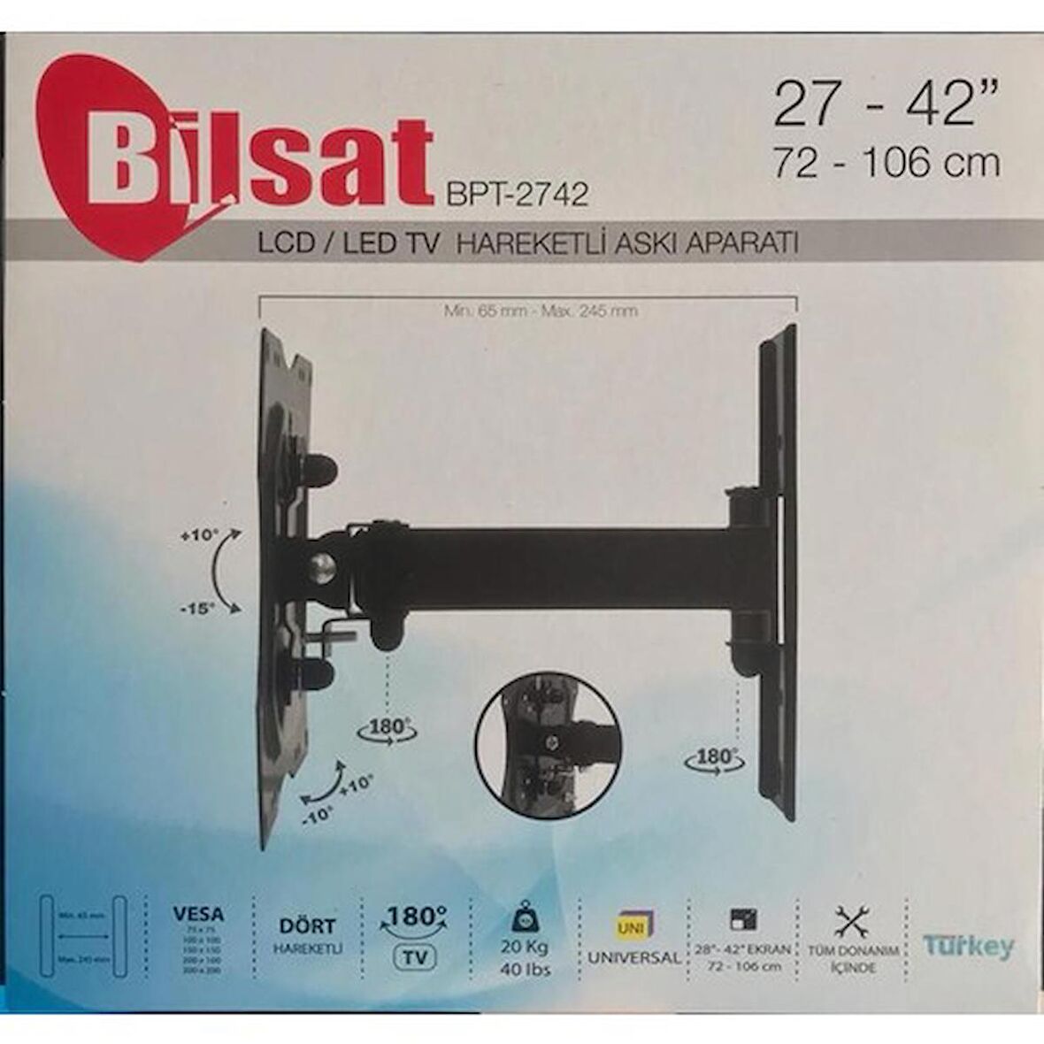 Bilsat BPT-2742 Hareketli 27-42 Askı Aparatı