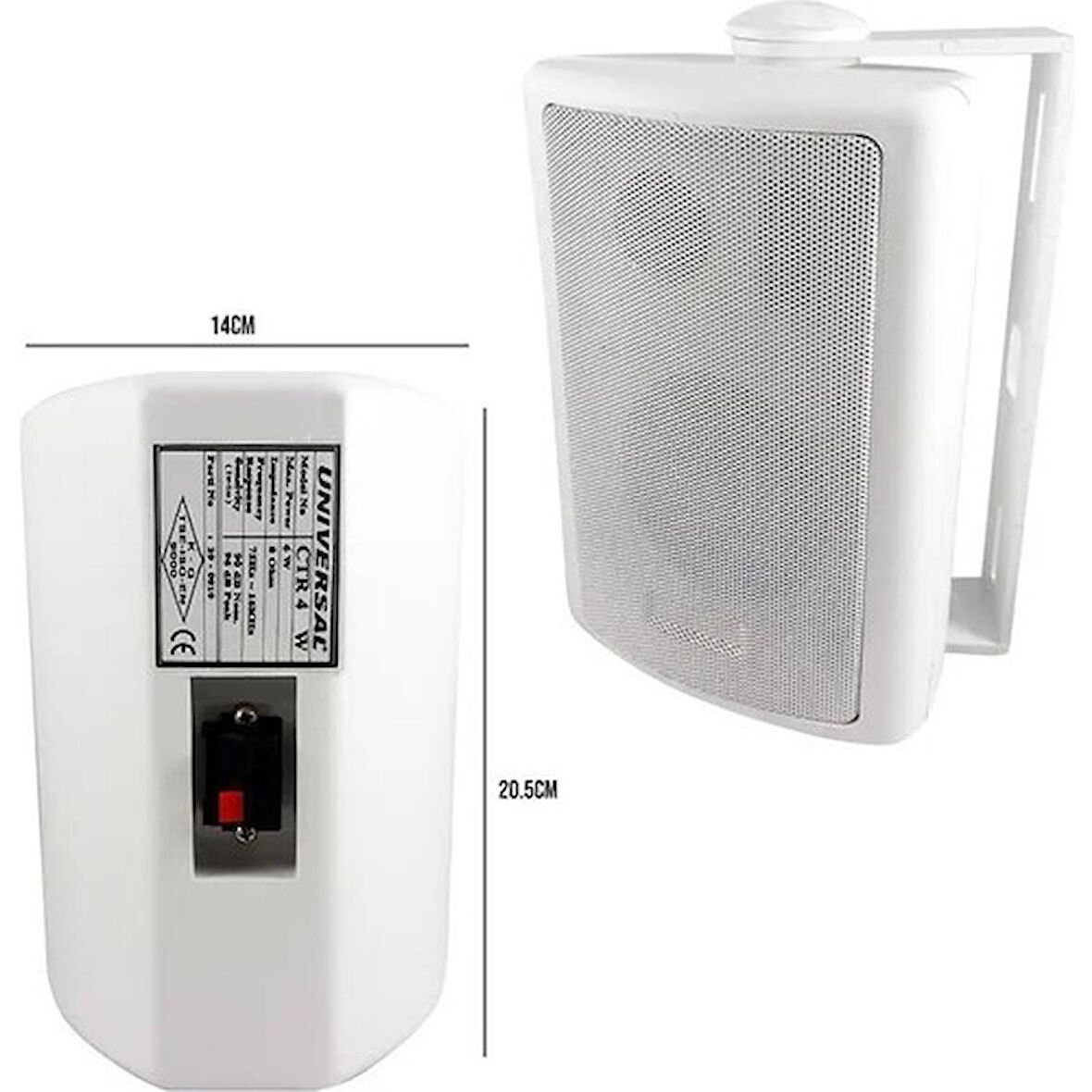 Universal CTR-5W 13CM 100 Watt Beyaz Duvar Hoparlör