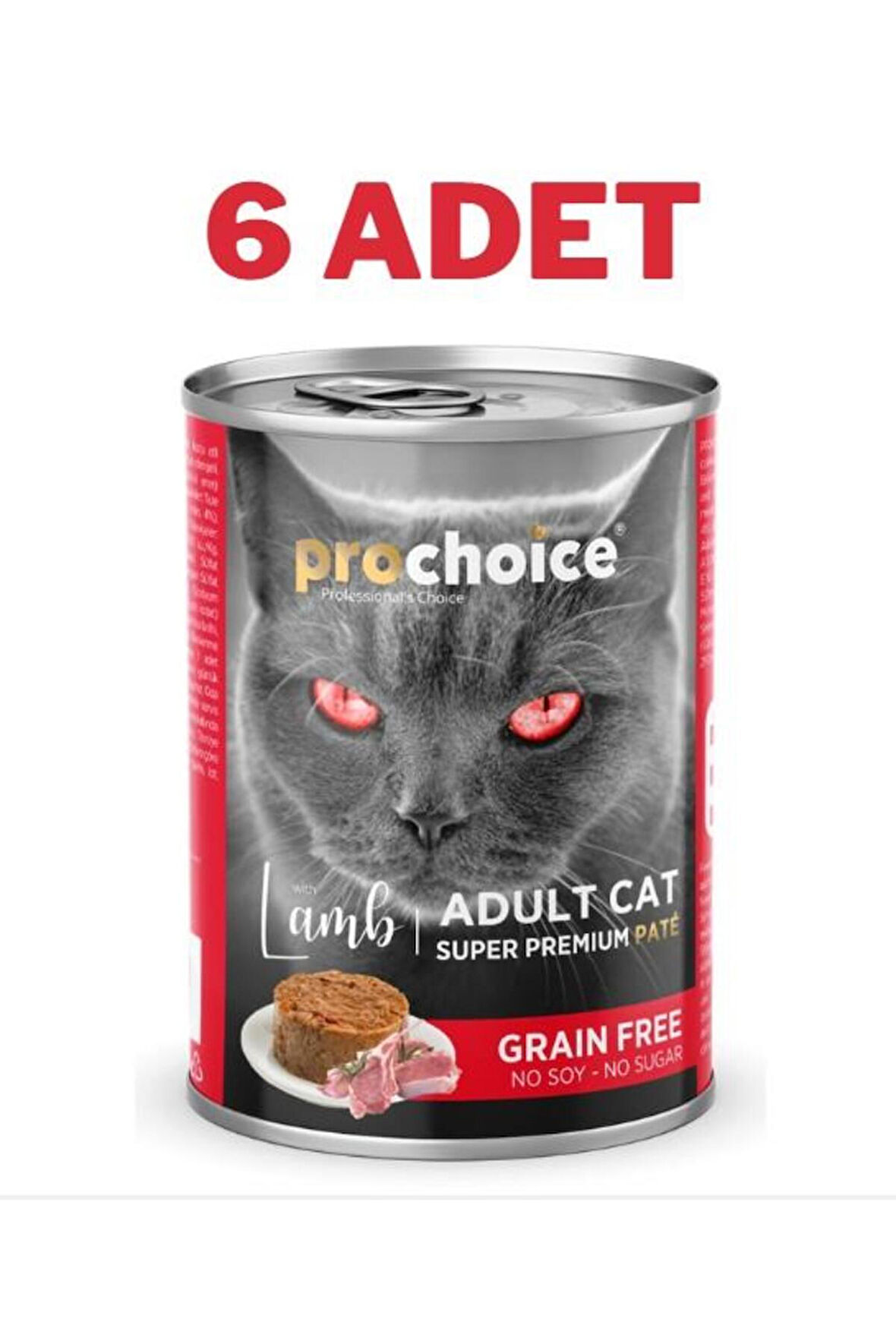 Adult Cat Lamb Pate Kuzulu Kedi Konservesi 6x400 gr -