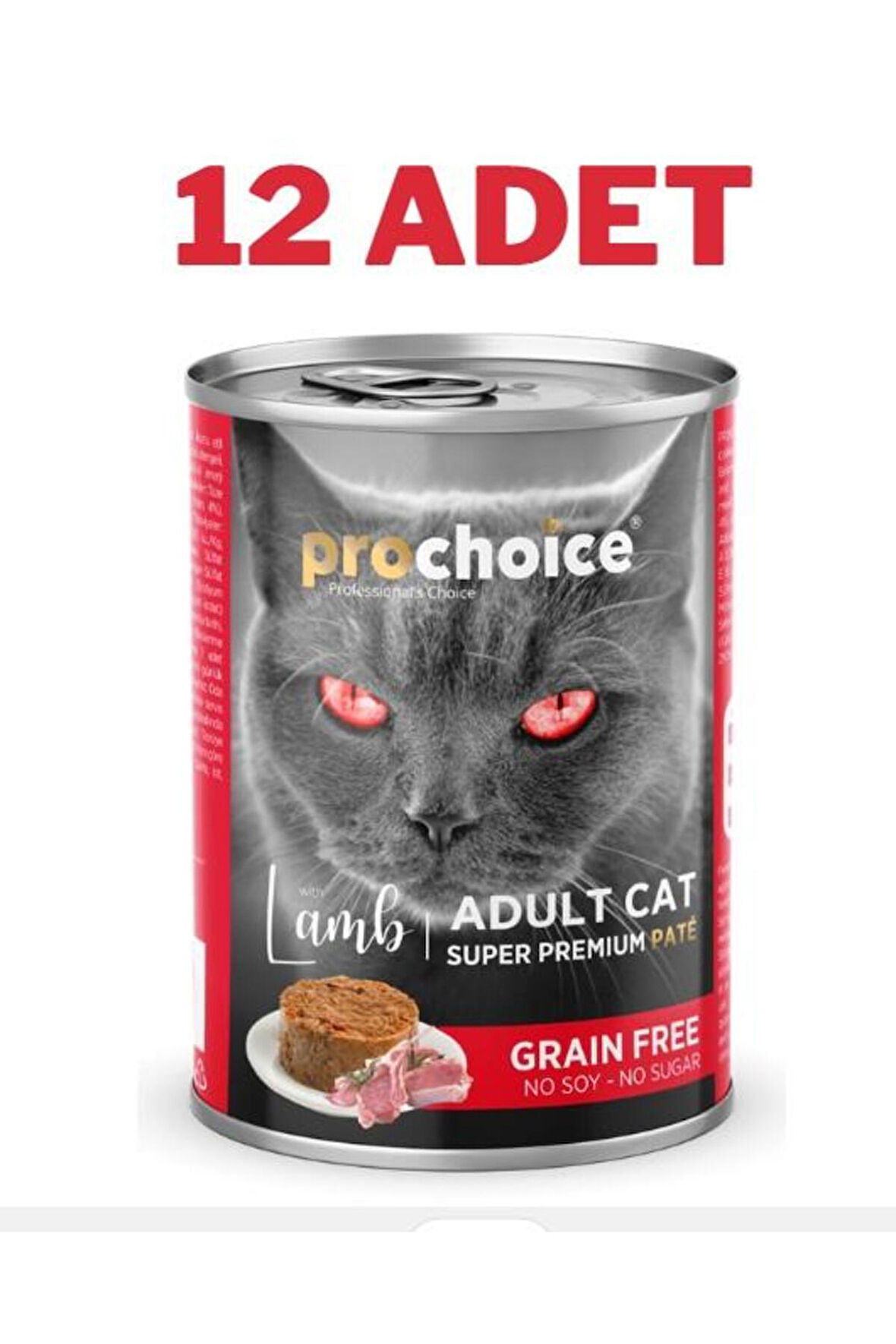 Adult Cat Lamb Pate Kuzulu Kedi Konservesi 12x400 gr -