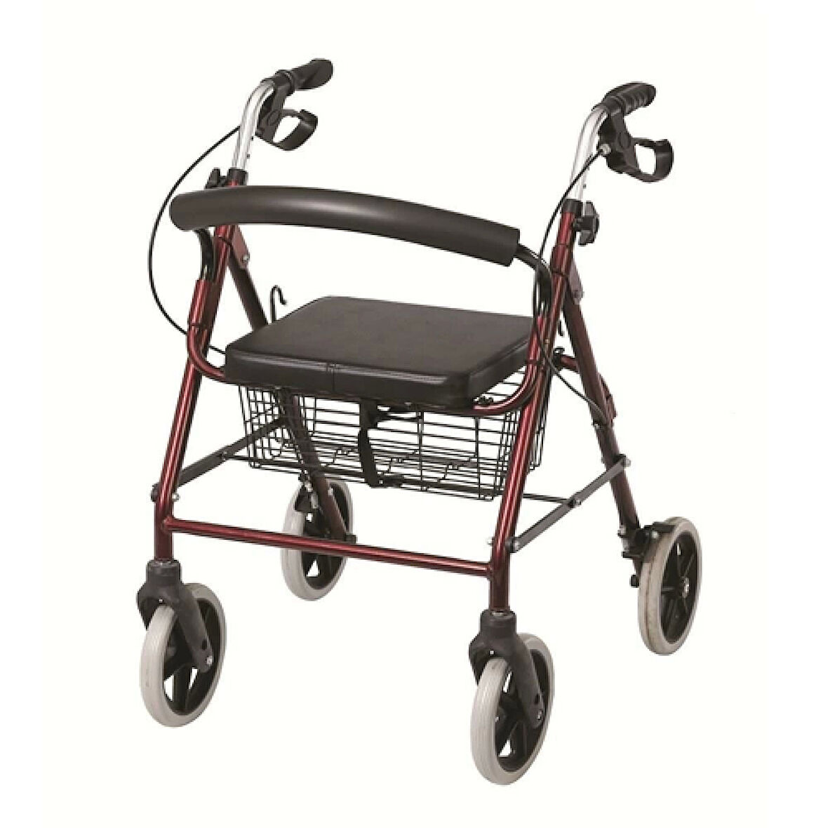 Poylin Ekonomik Rollatör | Katlanabilir Yapı, Oturma Alanı, Taşıma Sepetli P580