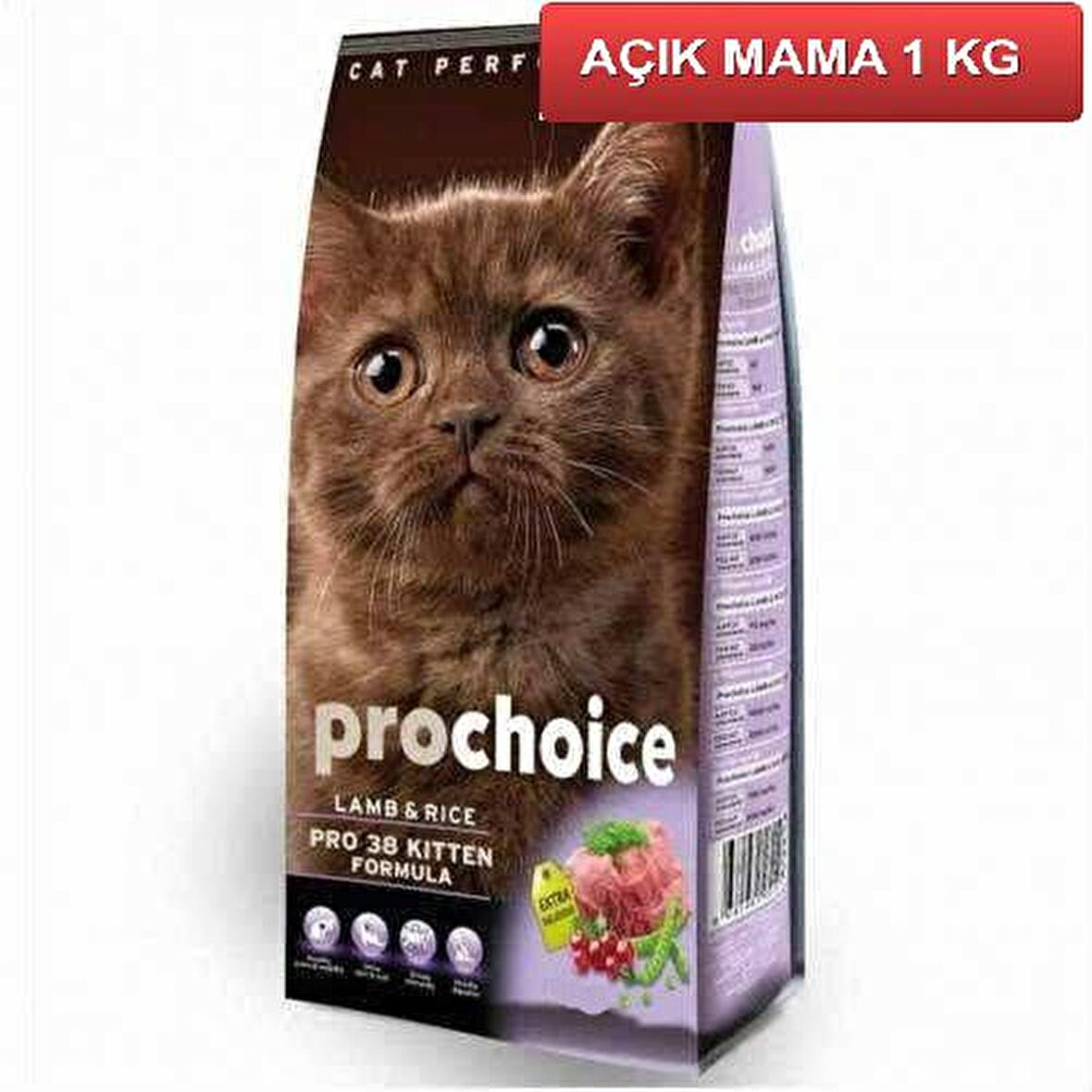 ProChoice Pro 38 Kitten Kuzu Etli Yavru Kedi Maması 1 Kg AÇIK